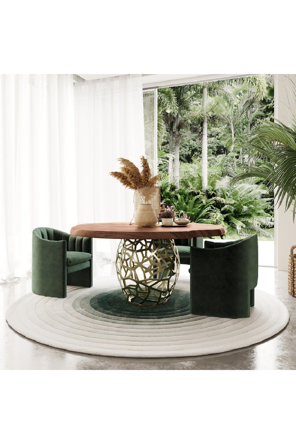 Solid Acacia Round Dining Table | OROA Modern Taylor | Oroa.com