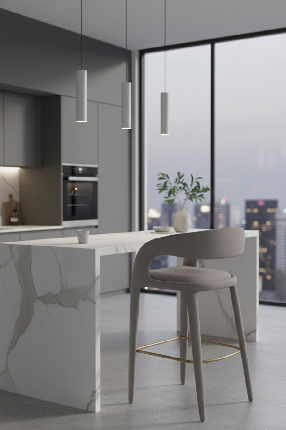 Vegan Leather Upholstered Bar Chair | OROA Modern Faerron | Oroa.com