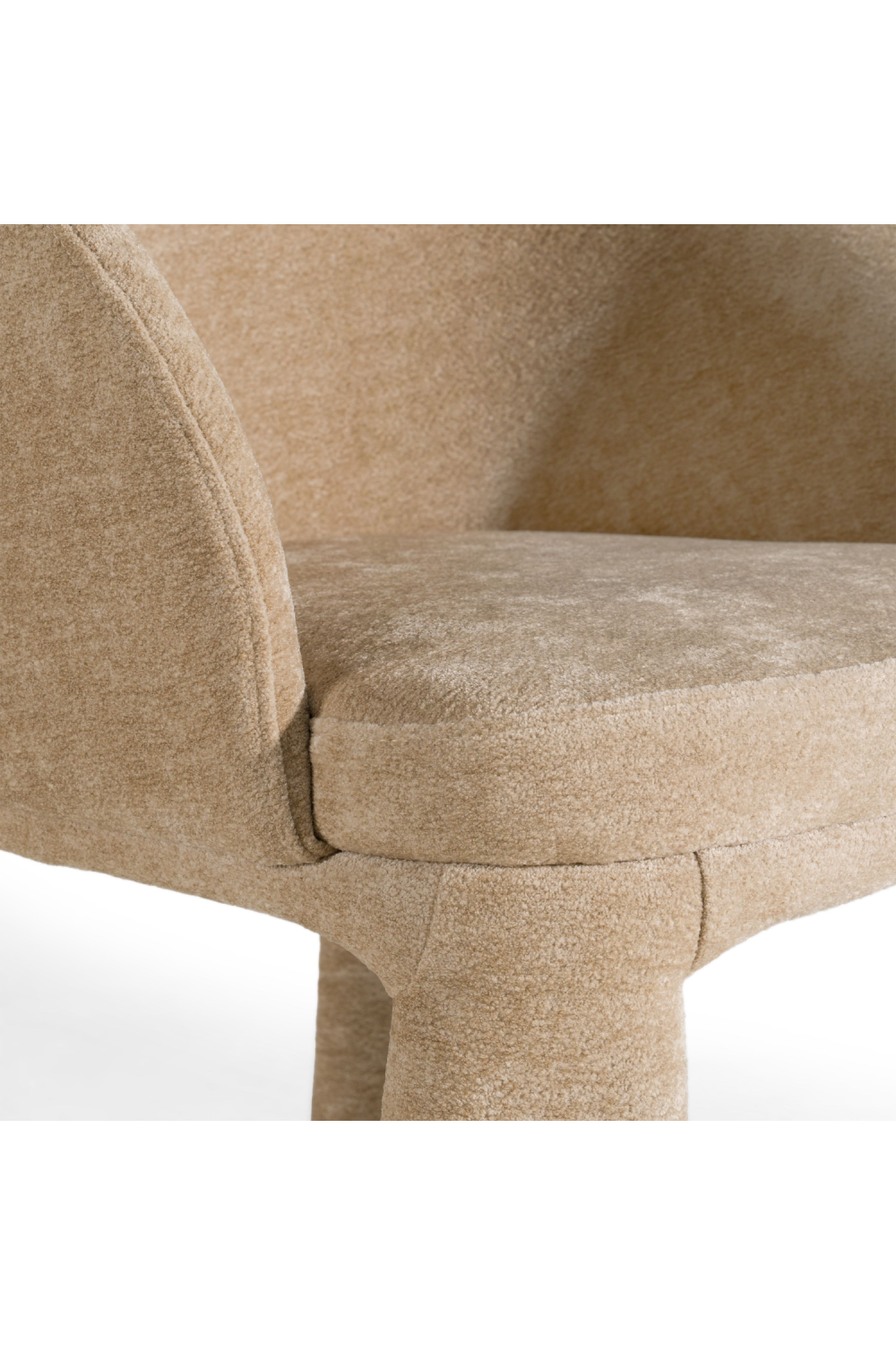Beige Velvet Curved Dining Chair | OROA Modern Sarkis | Oroa.com