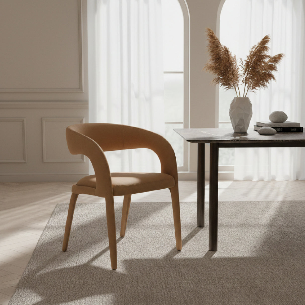 Vegan Leather Upholstered Dining Chair | OROA Modern Faerron