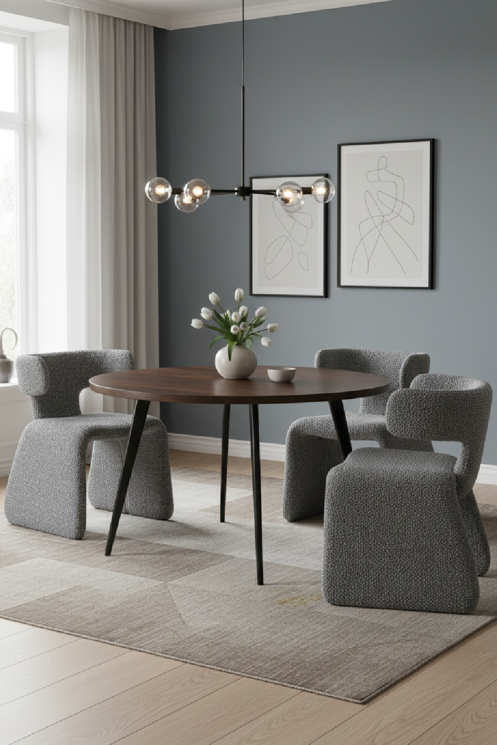 Asymmetrical Fabric Dining Chair | Oroa.com