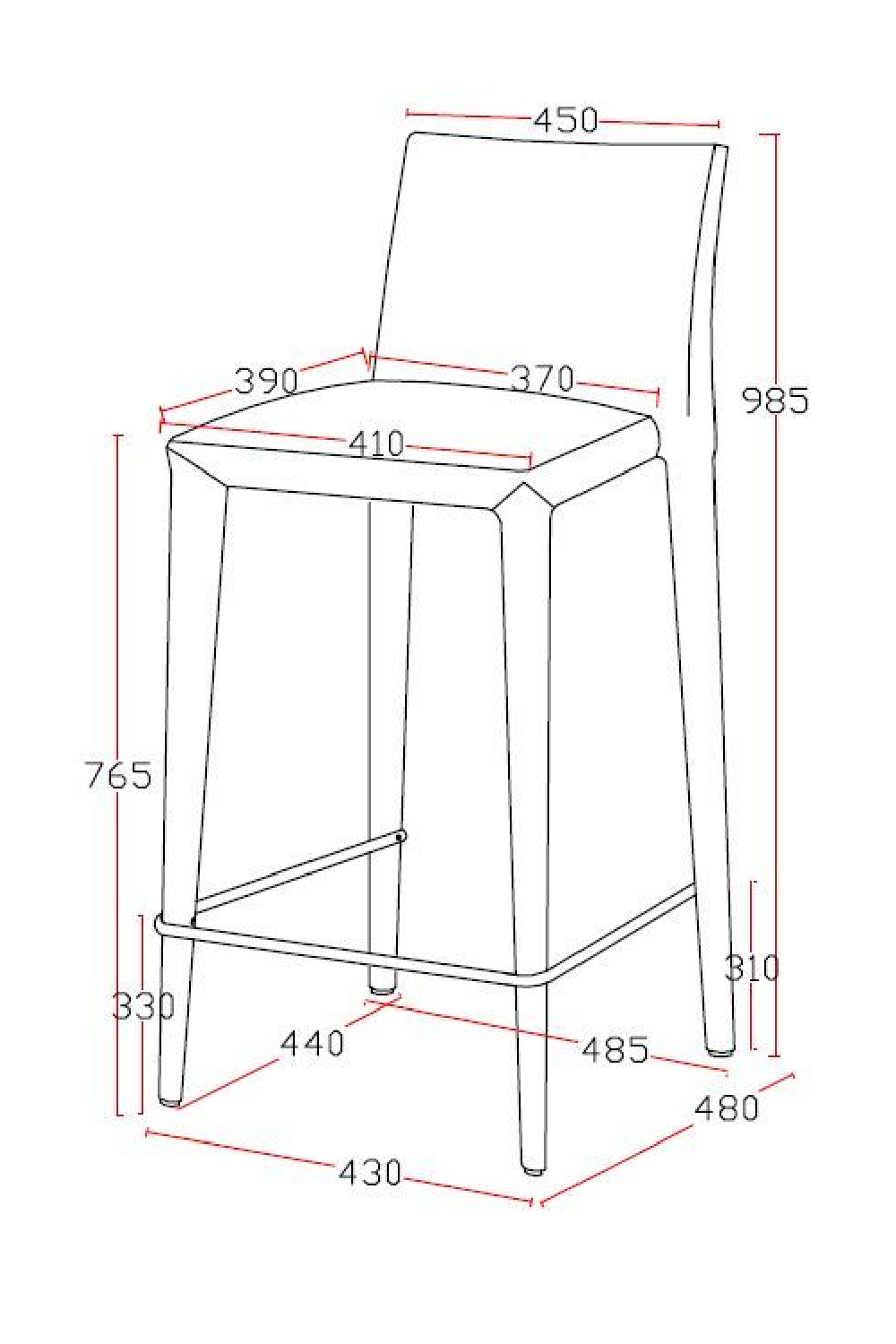 Gray Fabric Bar Stool | OROA Modern Medford | Oroa.com