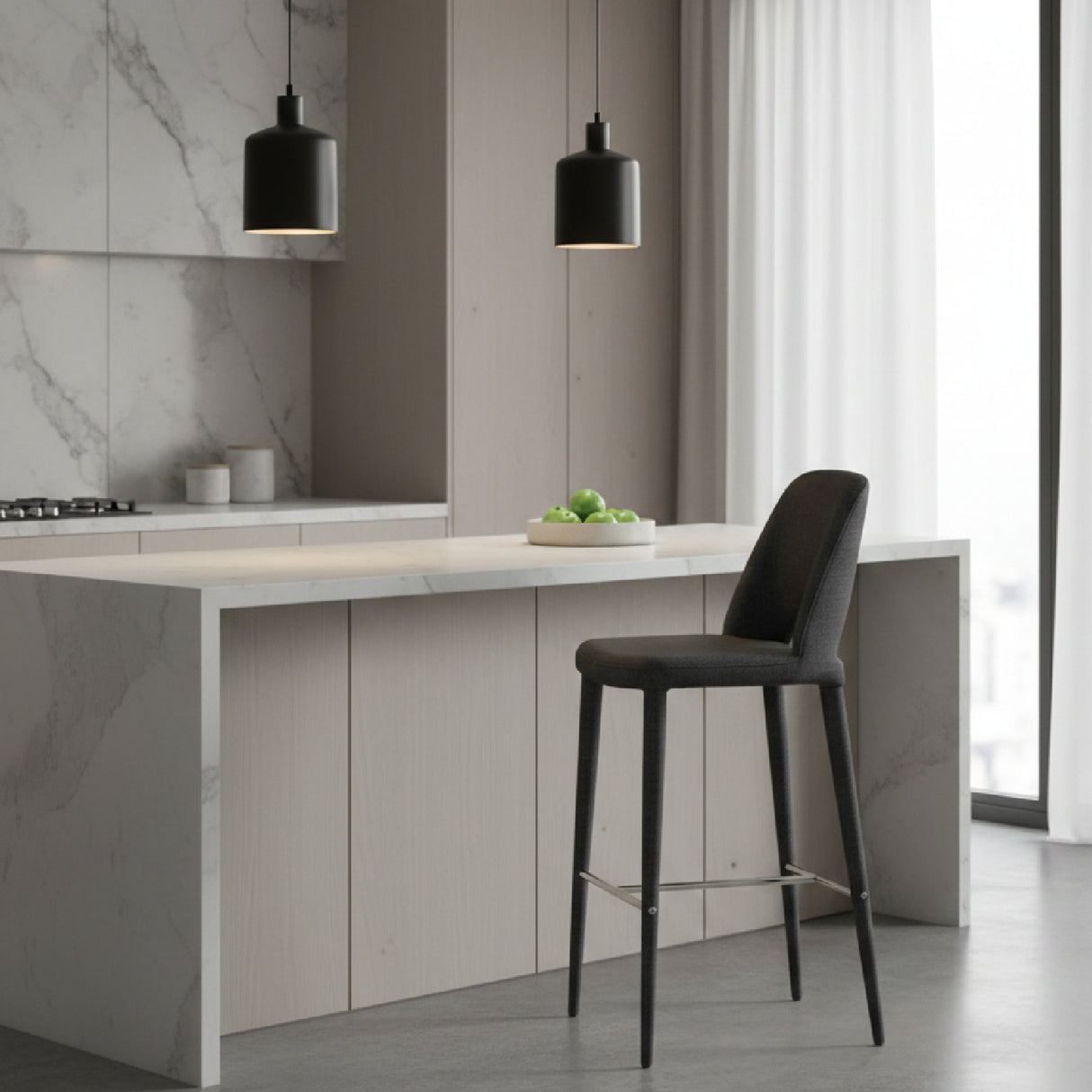Gray Cutout-Back Bar Stool | Oroa.com