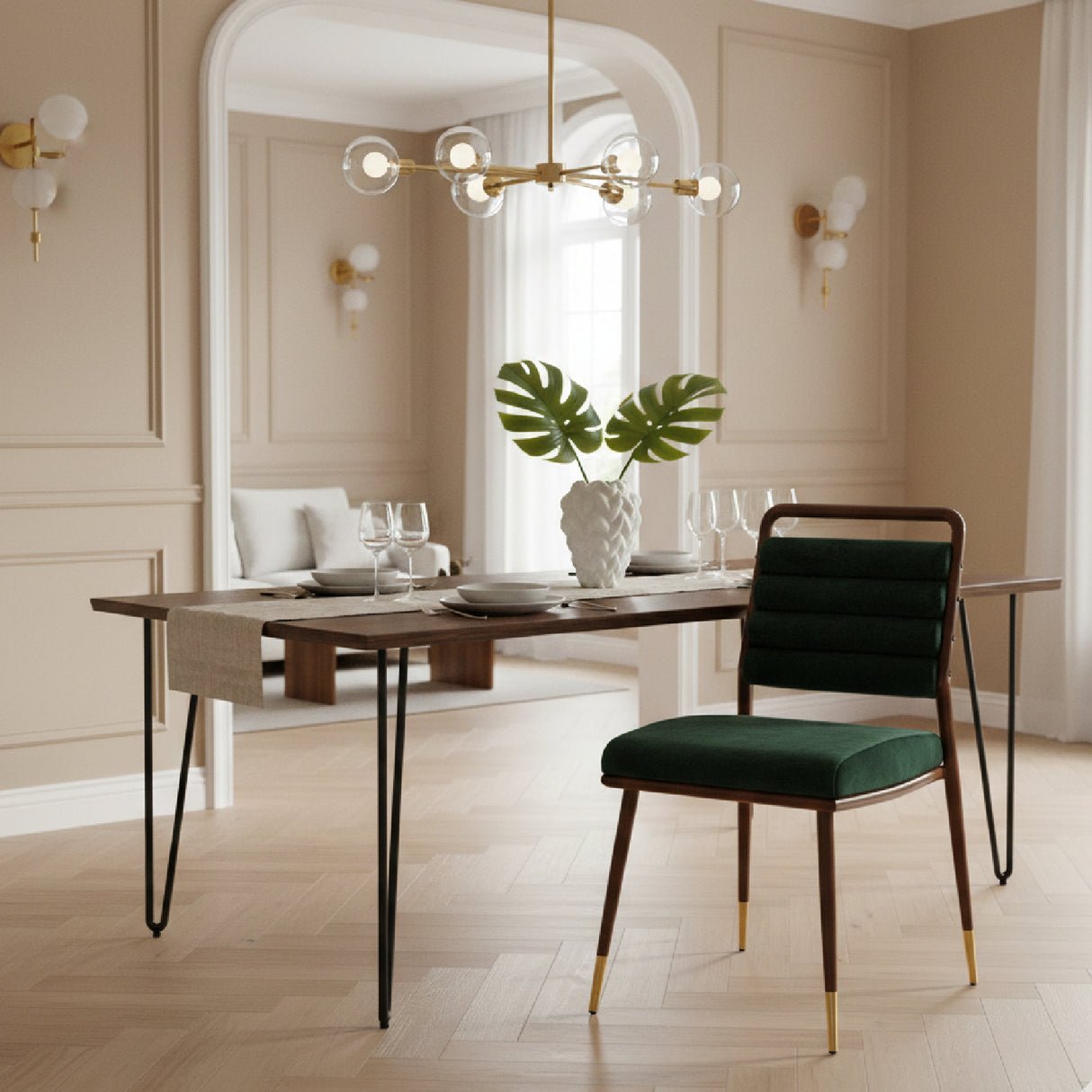 Green Velvet Tufted Dining Chair | Oroa.com