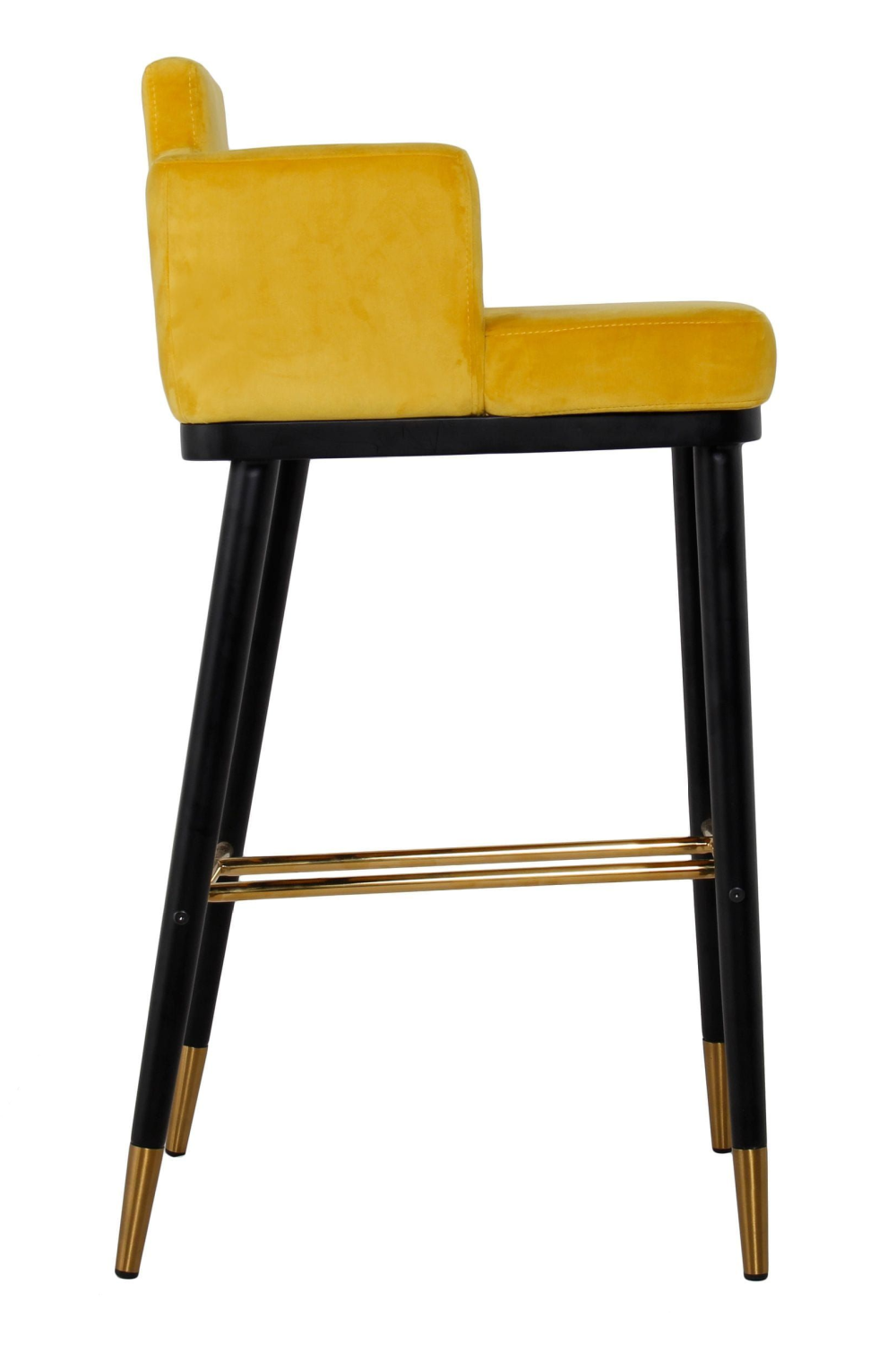 Yellow Velvet Bar Stool | OROA Modern Conifer | Oroa.com