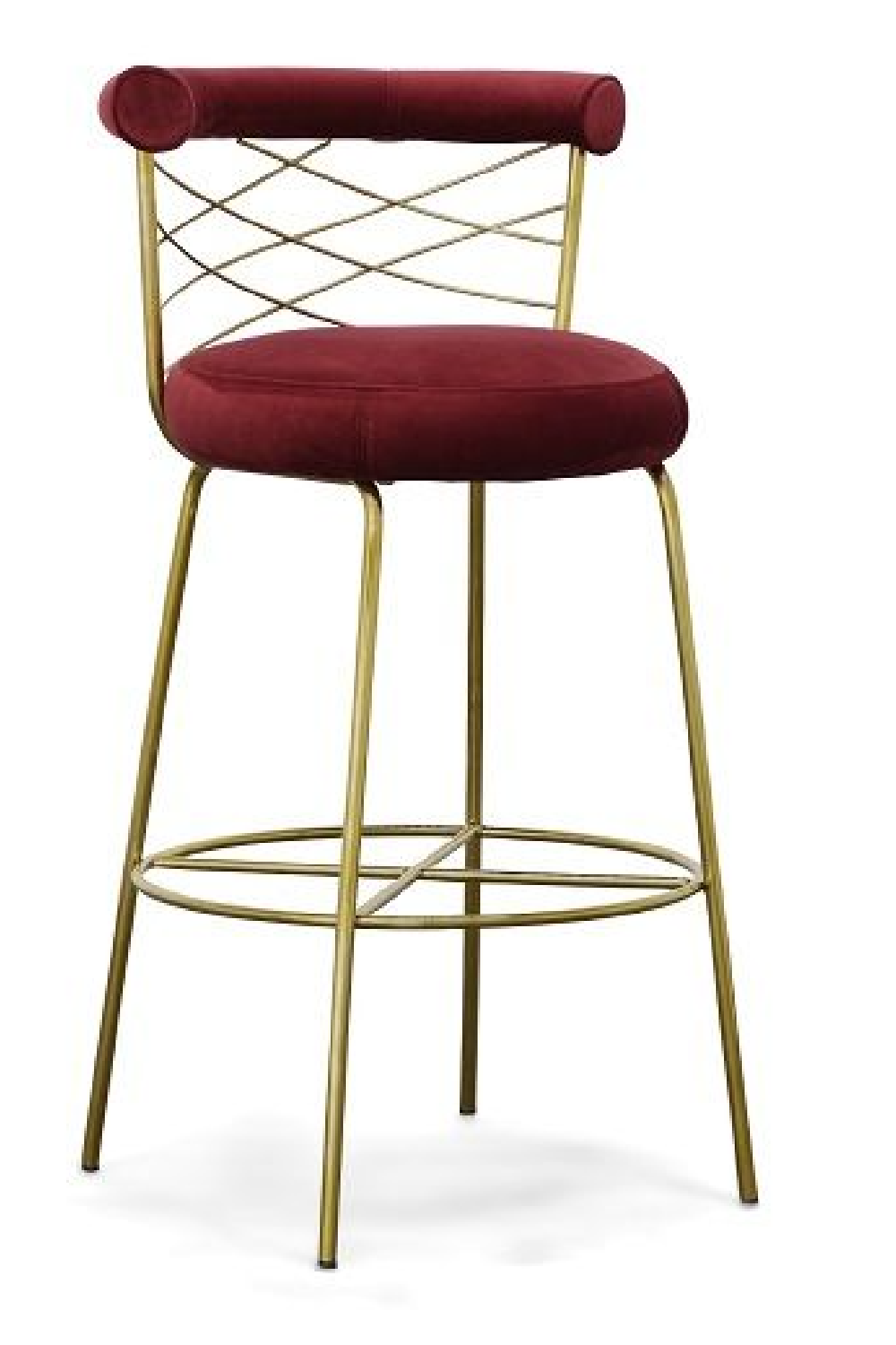 Red Velvet Bar Stool | OROA Modern Dakin | Oroa.com