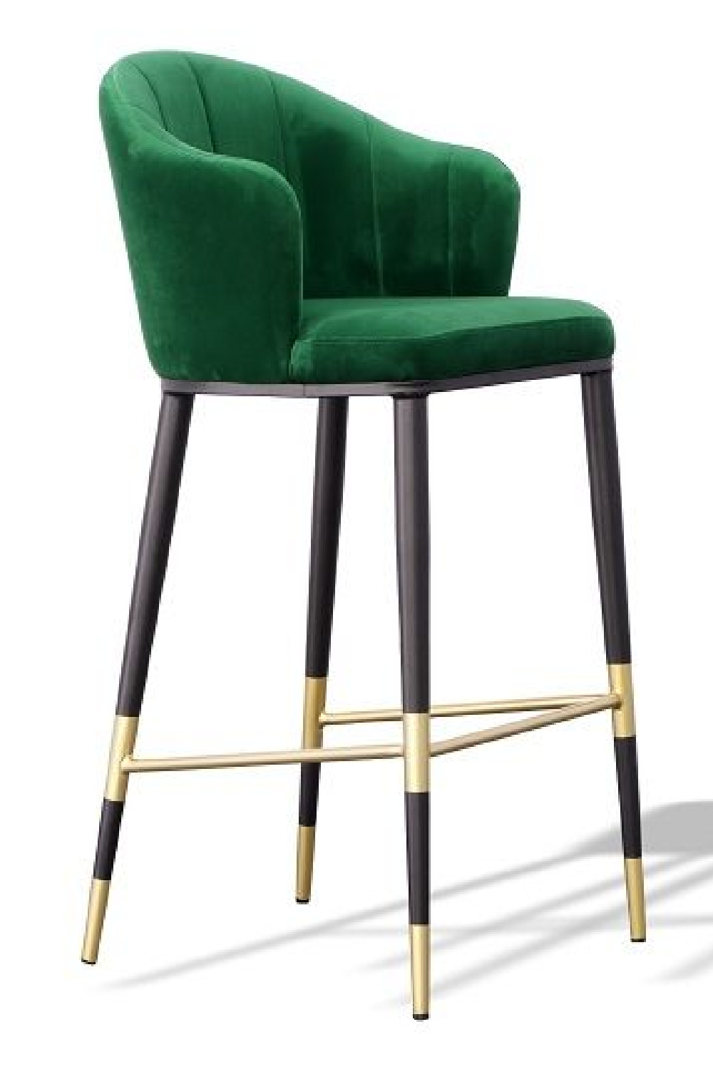 Green Velvet Curved Bar Stool | OROA Modern Adak | Oroa.com