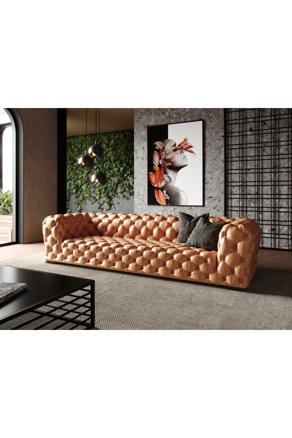 Tufted Leather Sofa | OROA Modern Dexter | Oroa..com