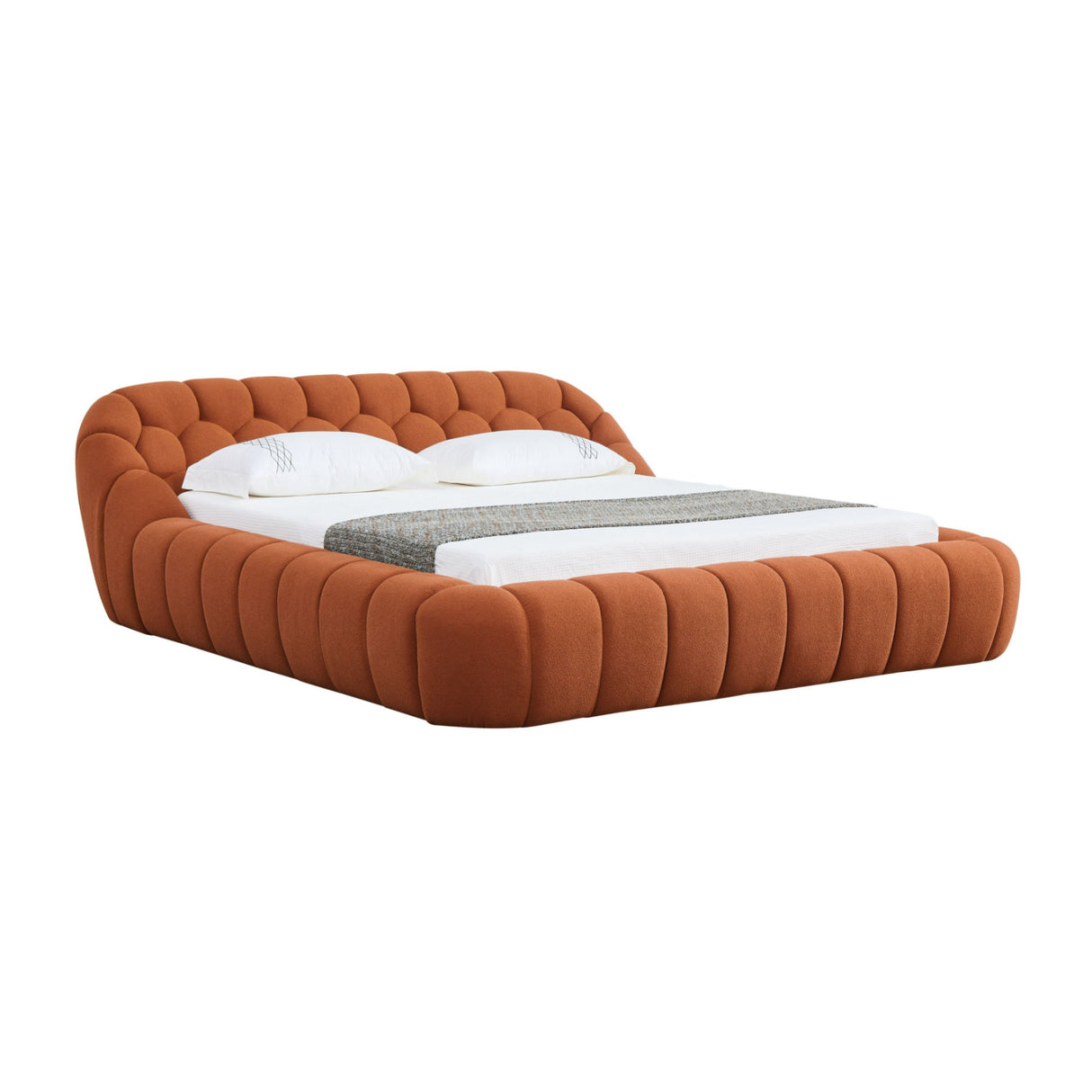 Orange Hexagonal Tufted Bed | OROA Modern Yolonda | Oroa.com