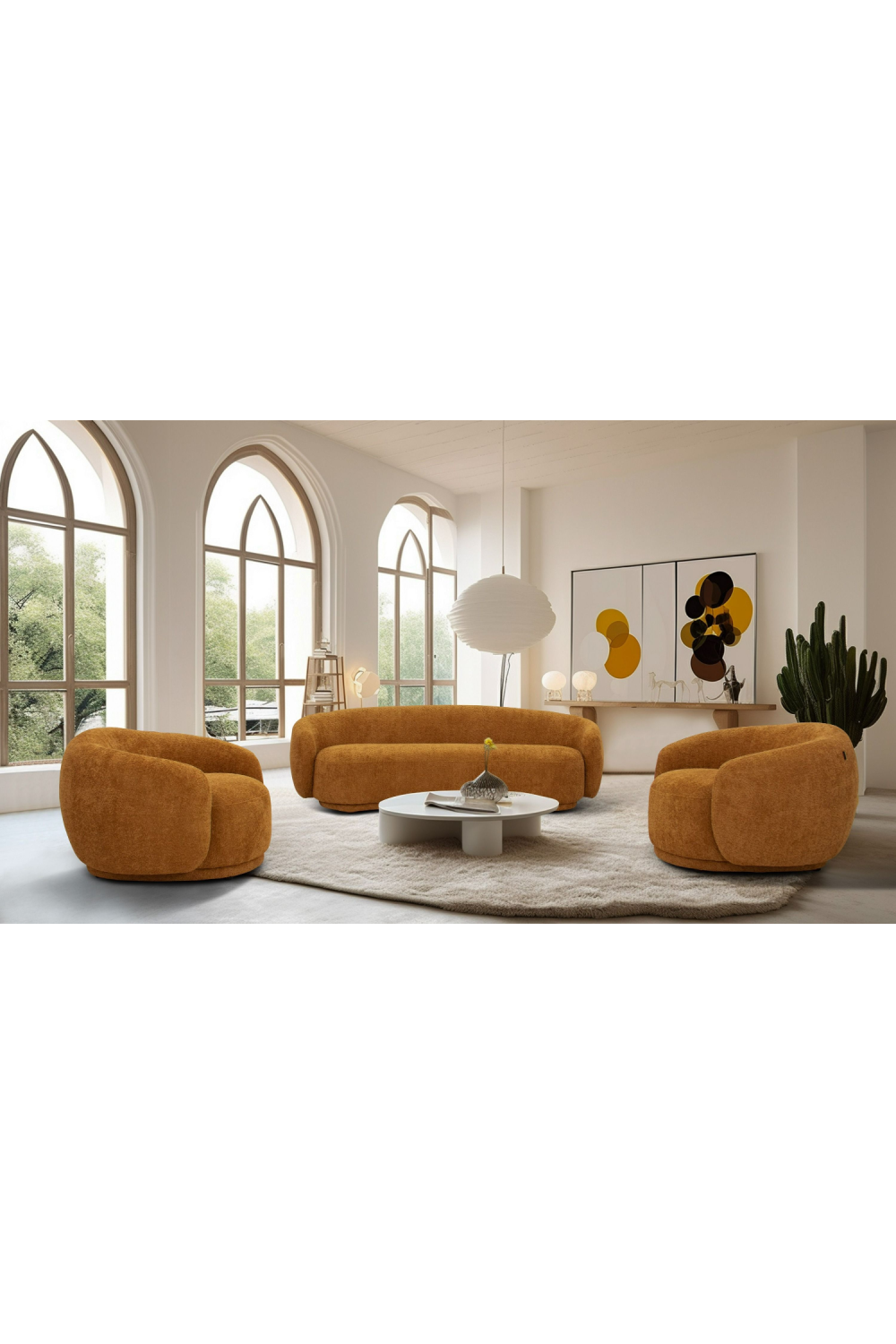 3-Seater Orange Sofa | Oroa.com