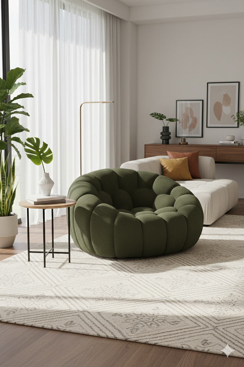 Hexagonal-Tufted Lounge Chair | OROA Modern Yolonda | Oroa.com