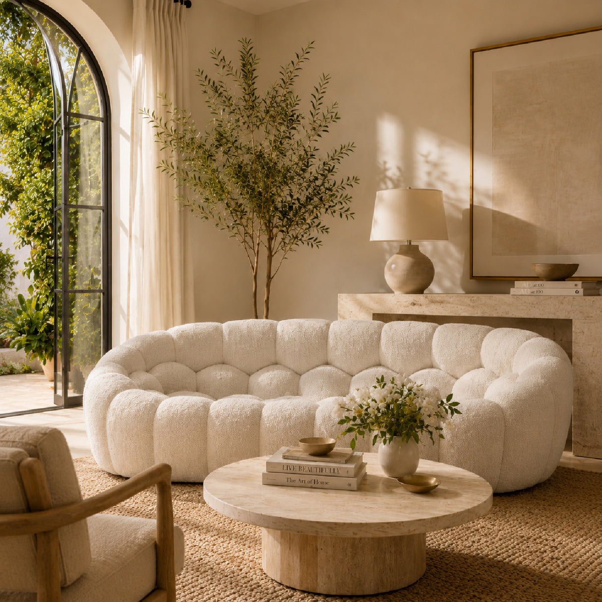 Hexagonal-Tufted Loveseat | Oroa.com