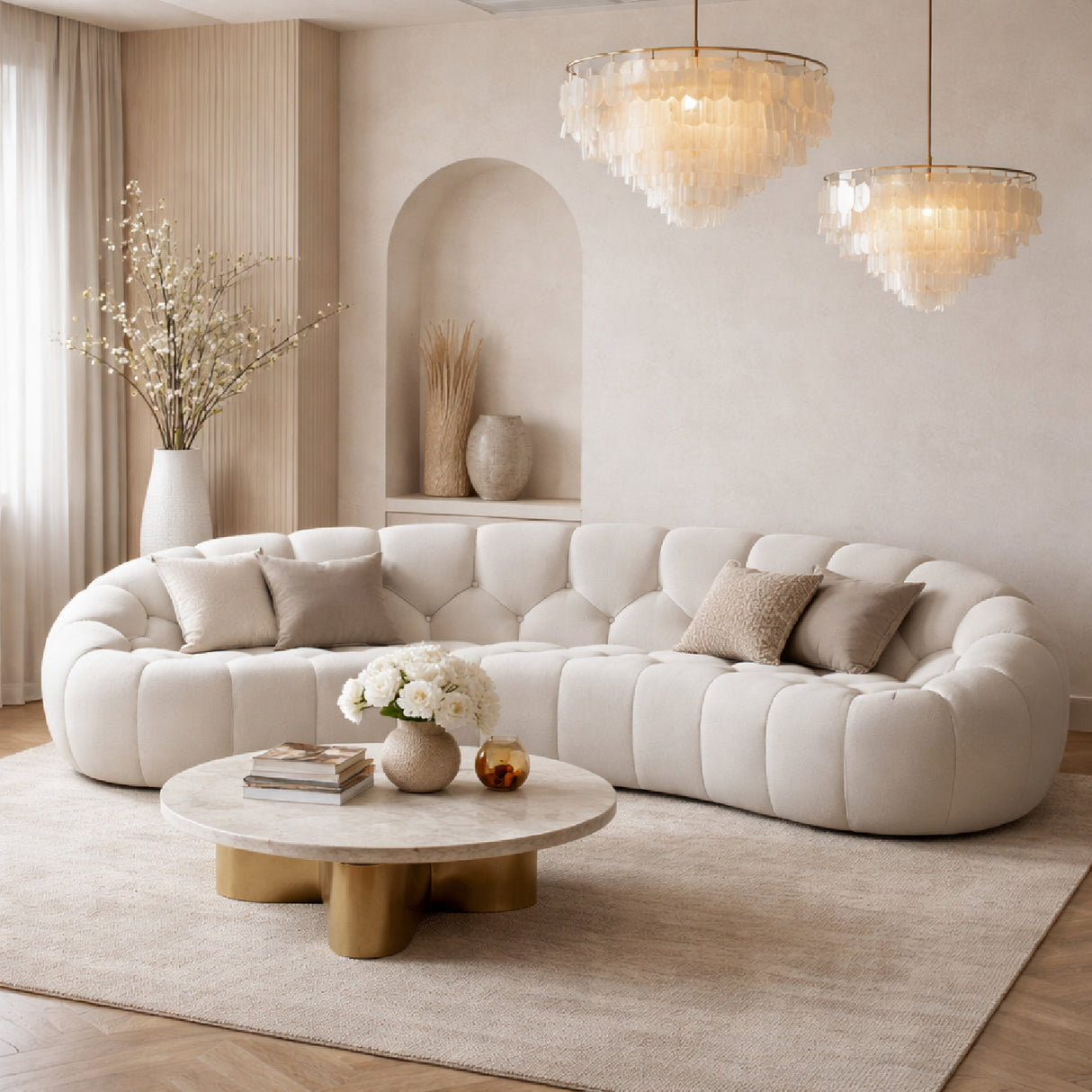 Hexagonal-Tufted Loveseat | Oroa.com