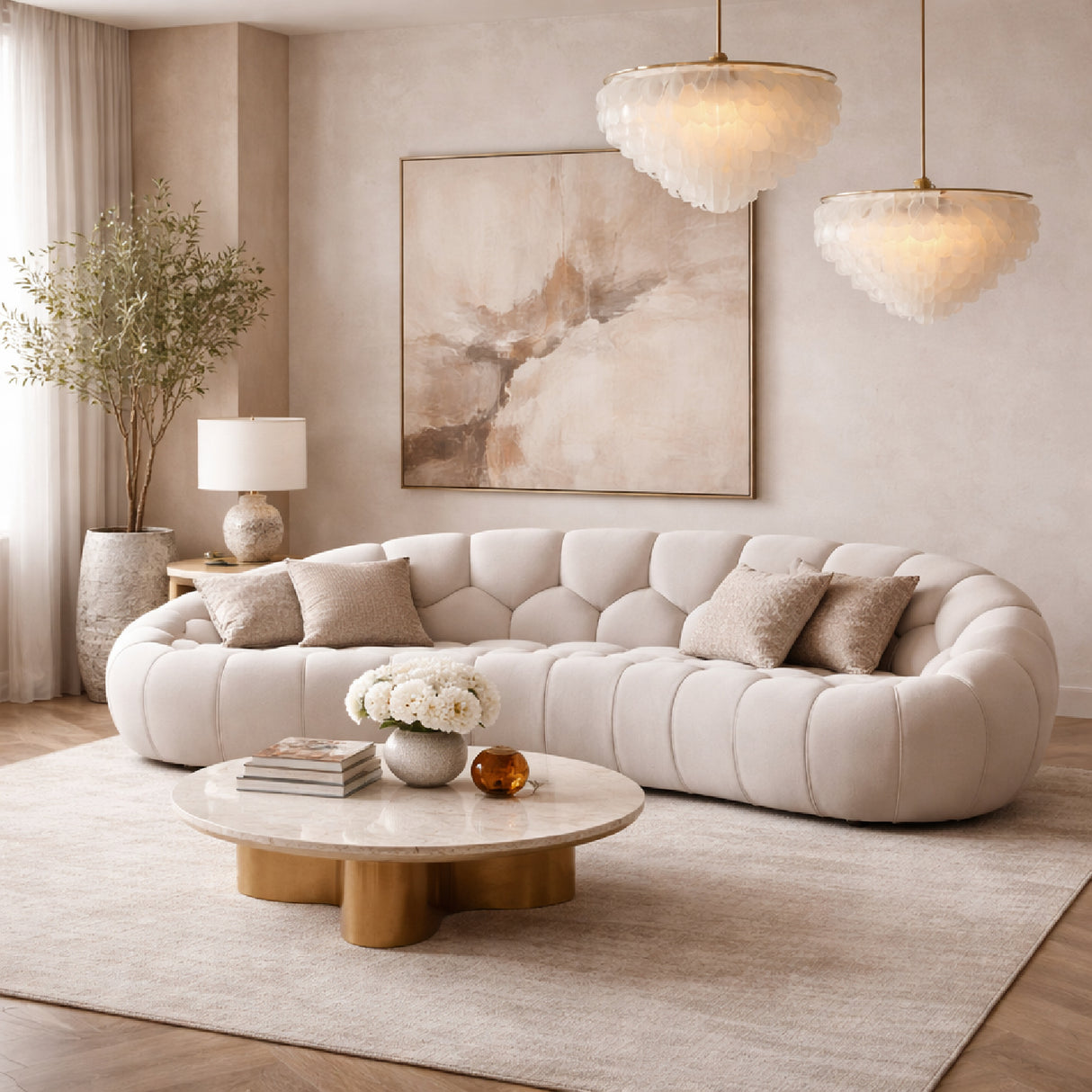 Hexagonal-Tufted Loveseat | Oroa.com