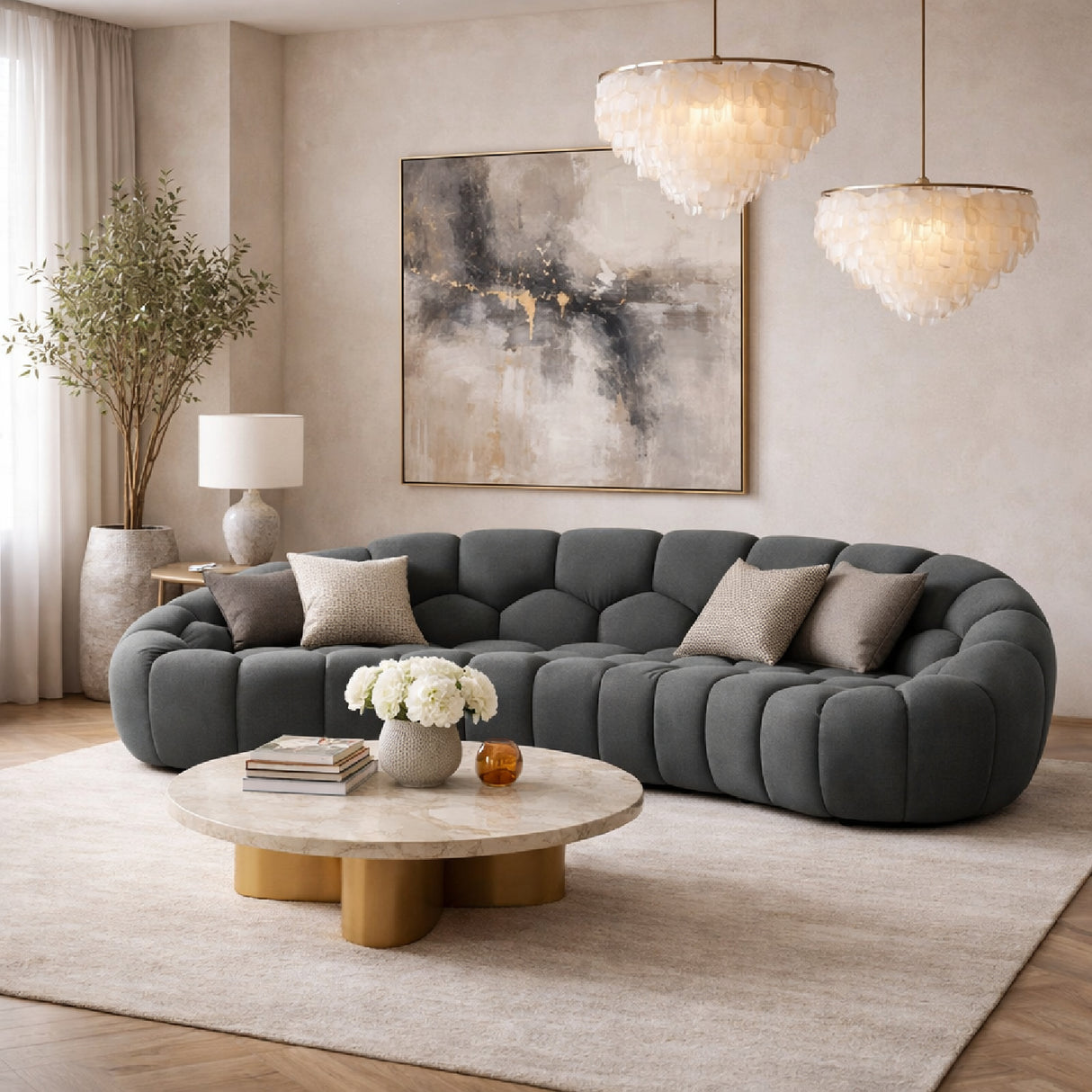 Hexagonal-Tufted Loveseat | Oroa.com