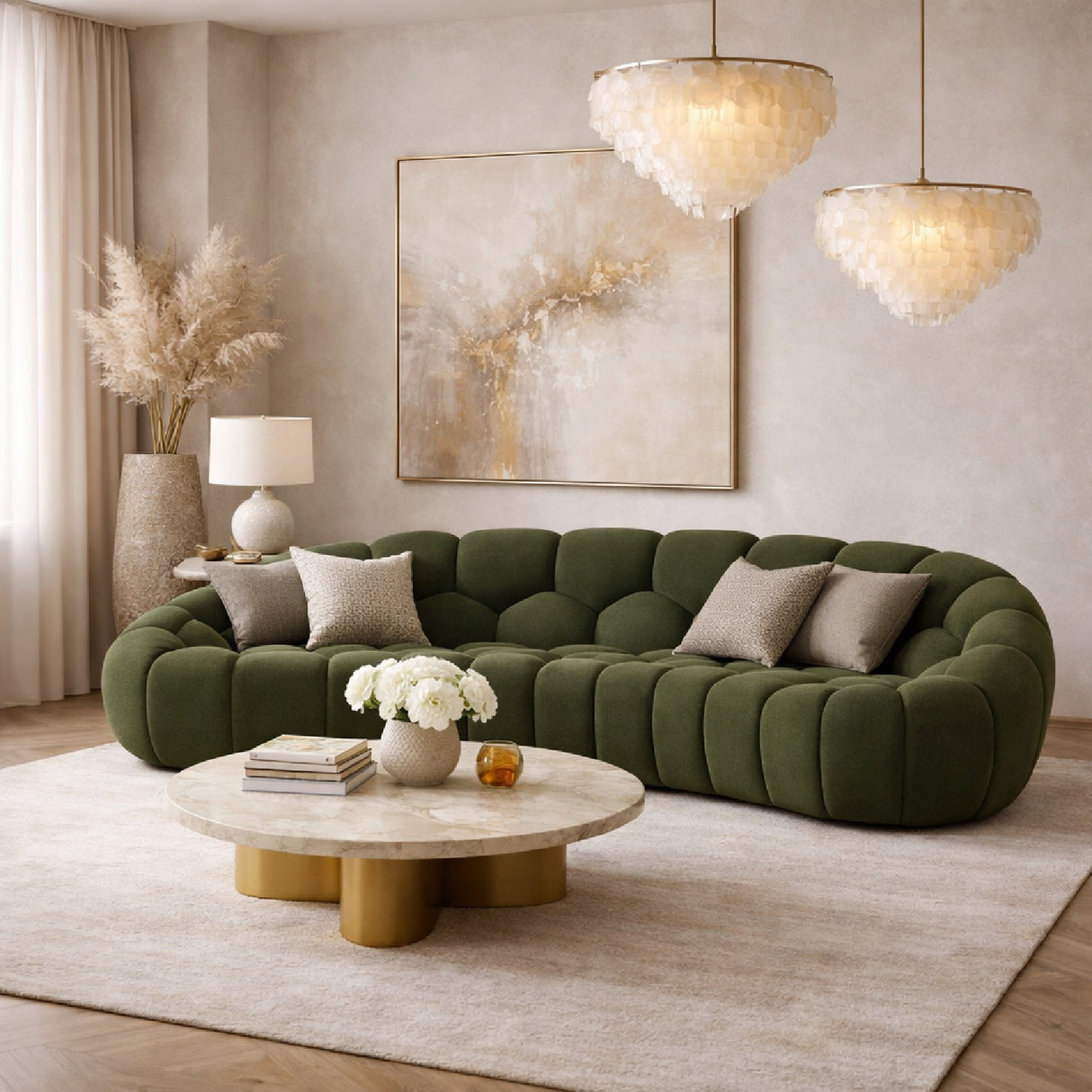 Hexagonal-Tufted Loveseat | Oroa.com