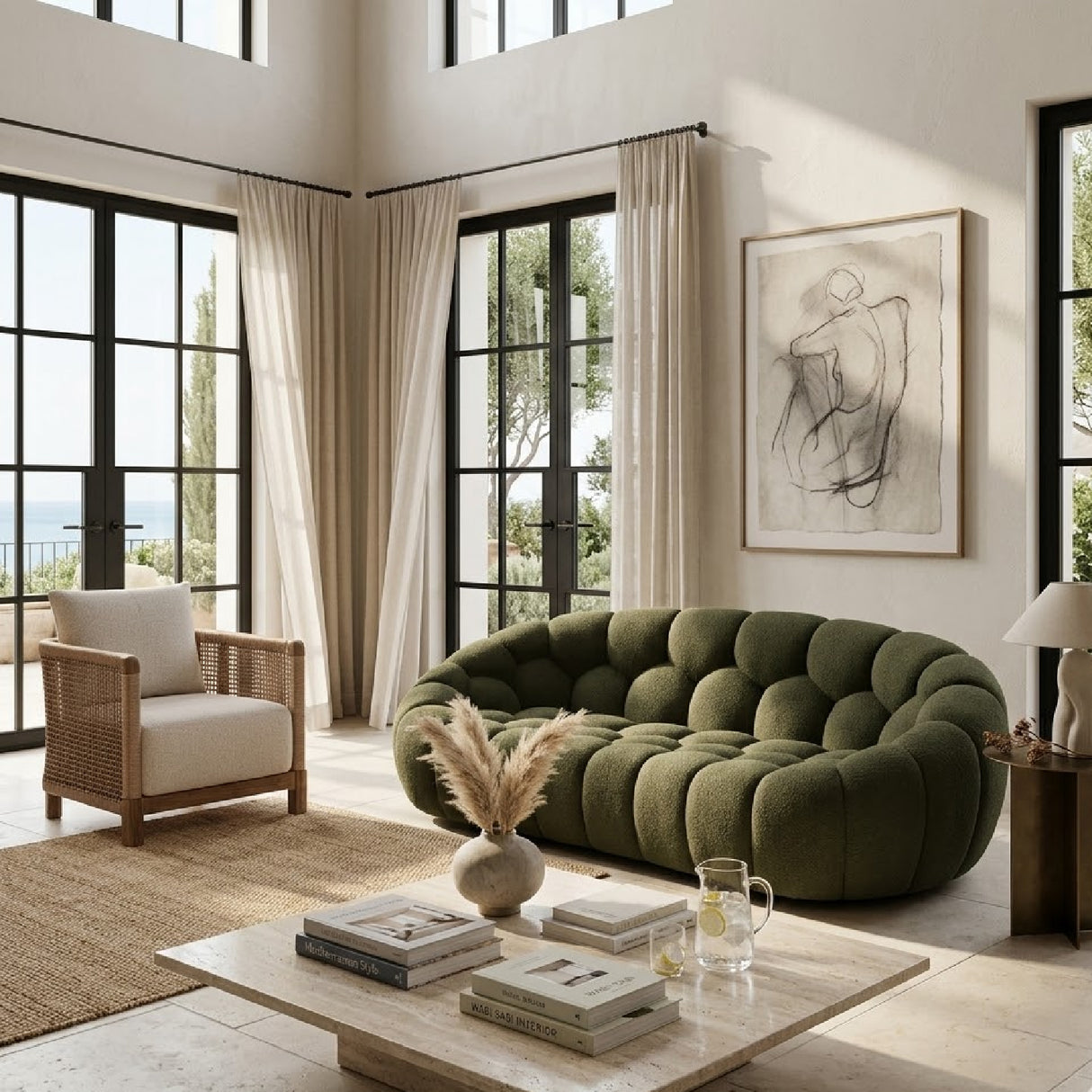 Hexagonal-Tufted Loveseat | Oroa.com