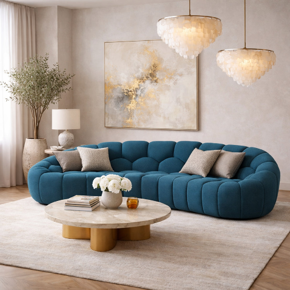 Hexagonal-Tufted Loveseat | Oroa.com