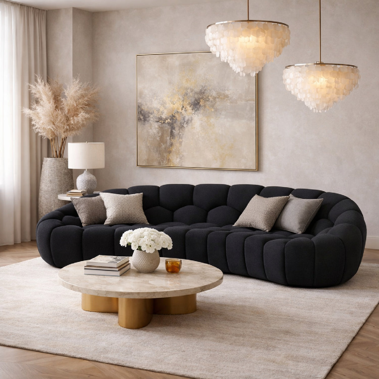 Hexagonal-Tufted Loveseat | Oroa.com