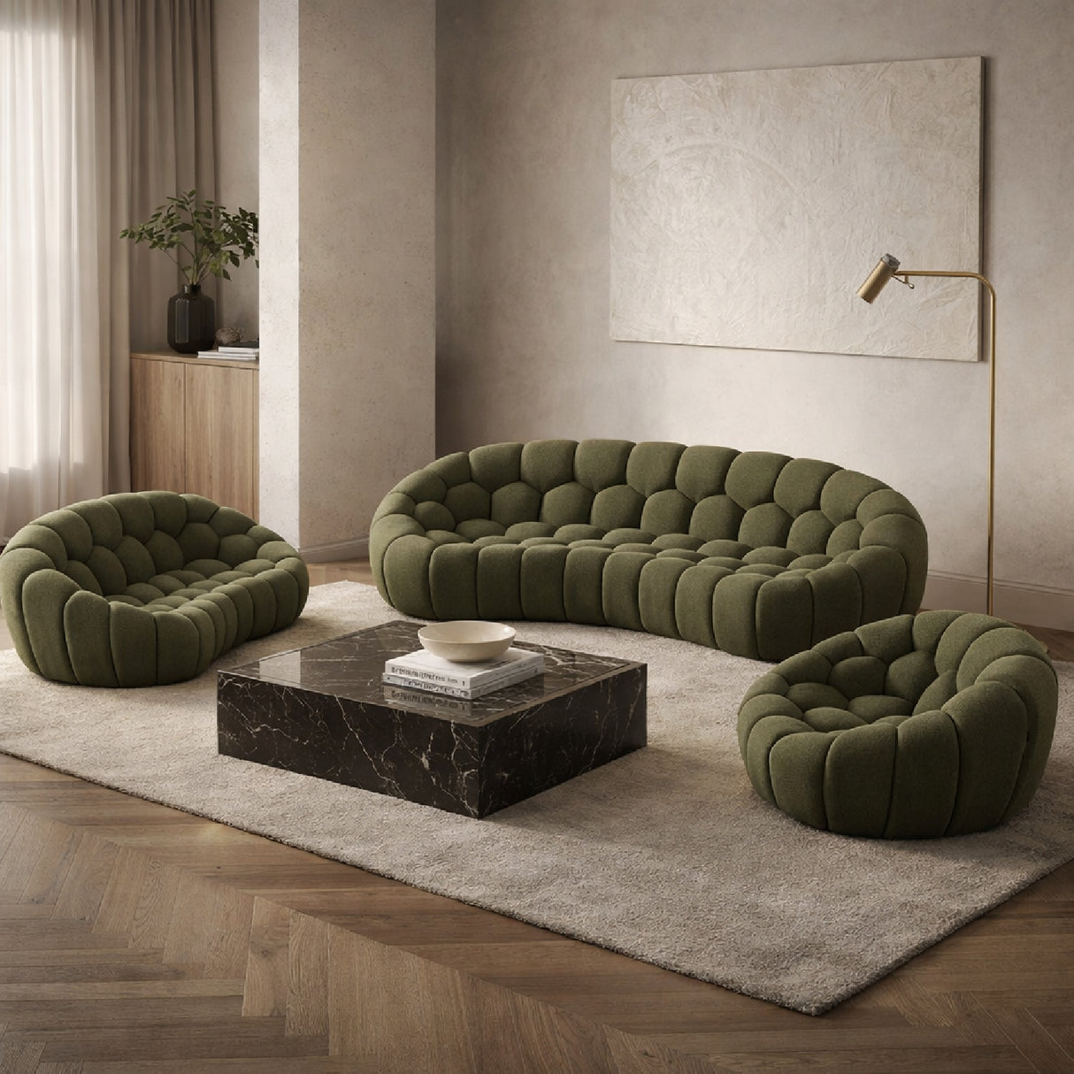 Green Tufted Sofa Set | Oroa.com