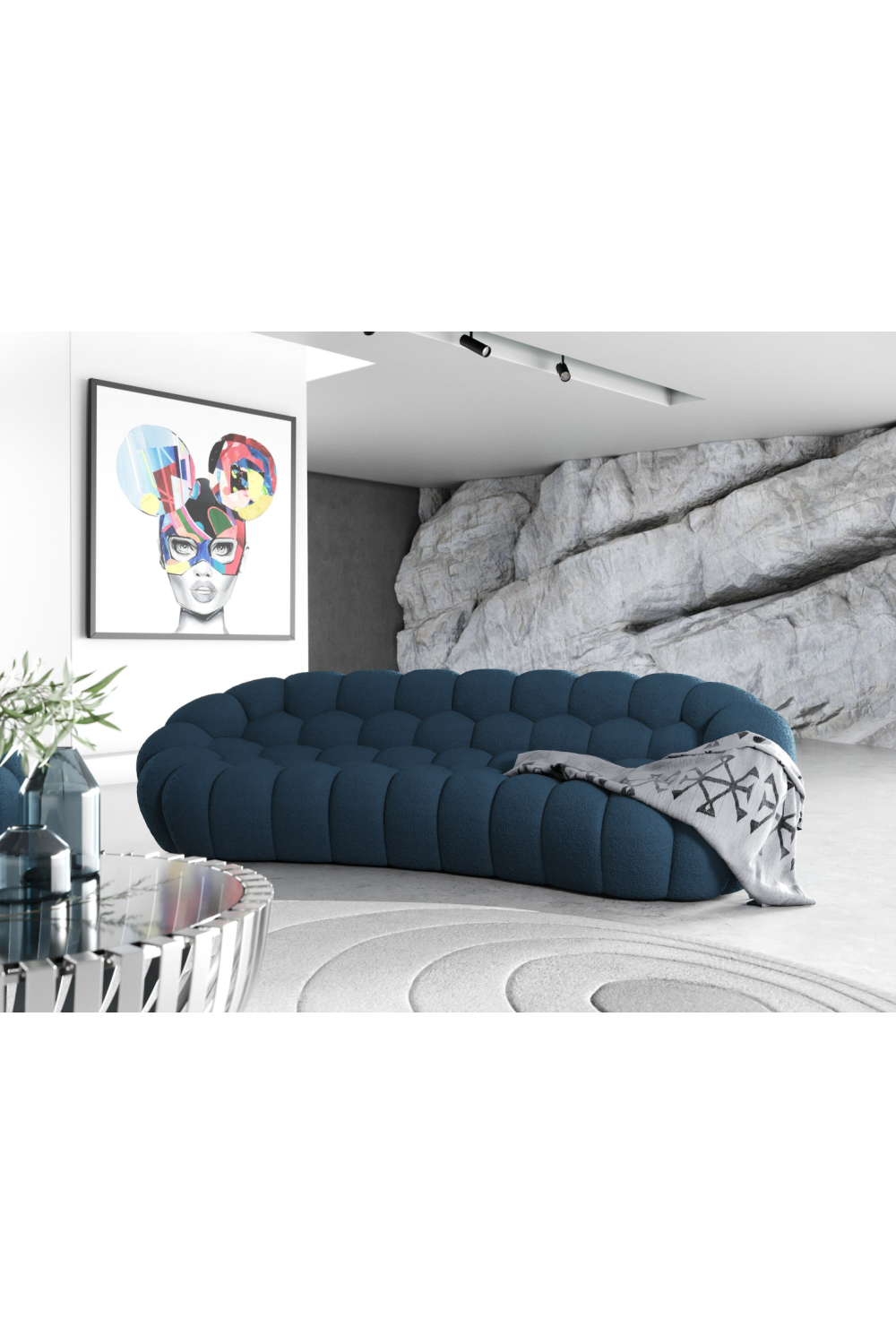 Hexagonal-Tufted Curved Sofa | OROA Modern Yolonda | Oroa.com