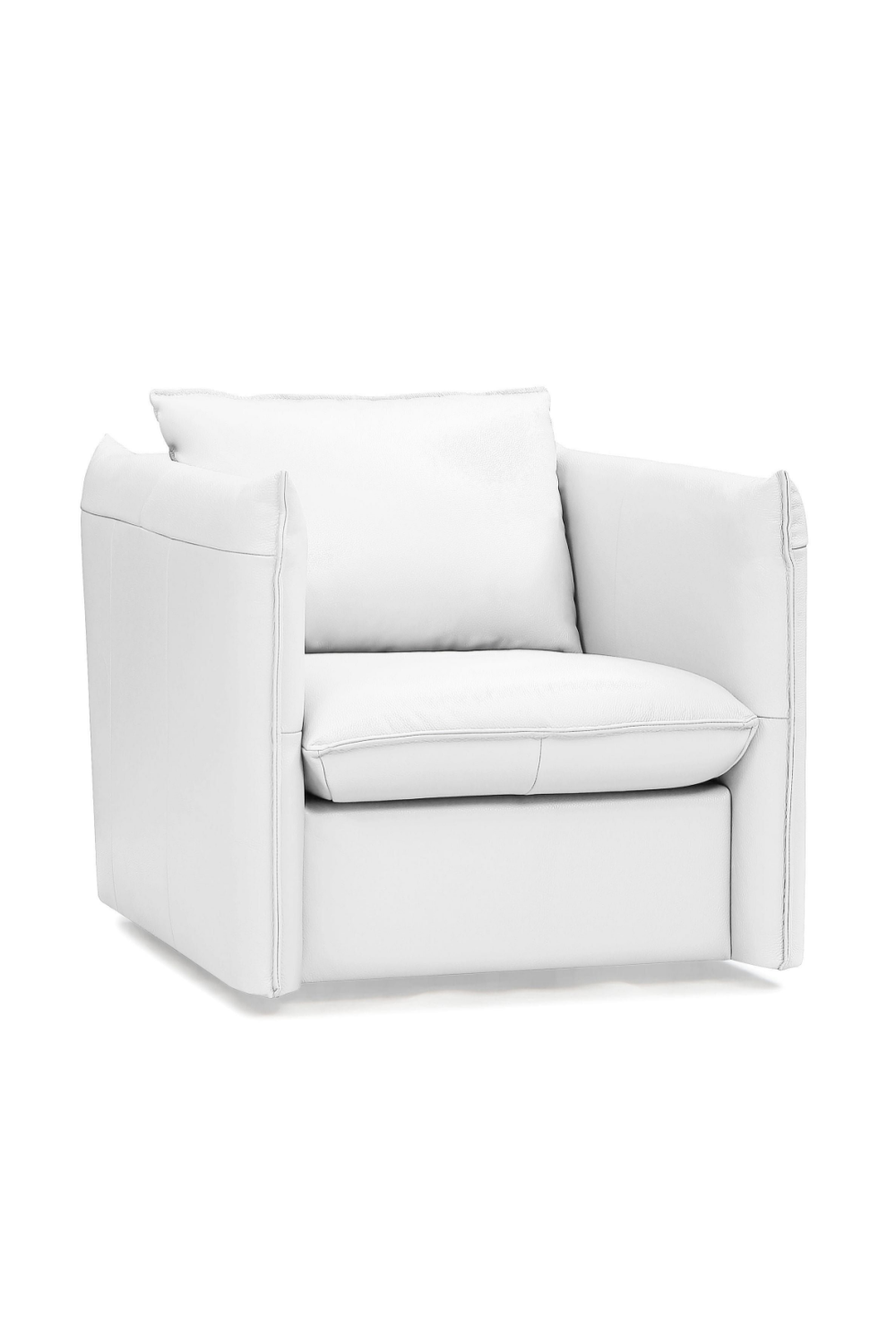 White Leather Swivel Lounge Chair | OROA Modern Tamworth | Oroa.com