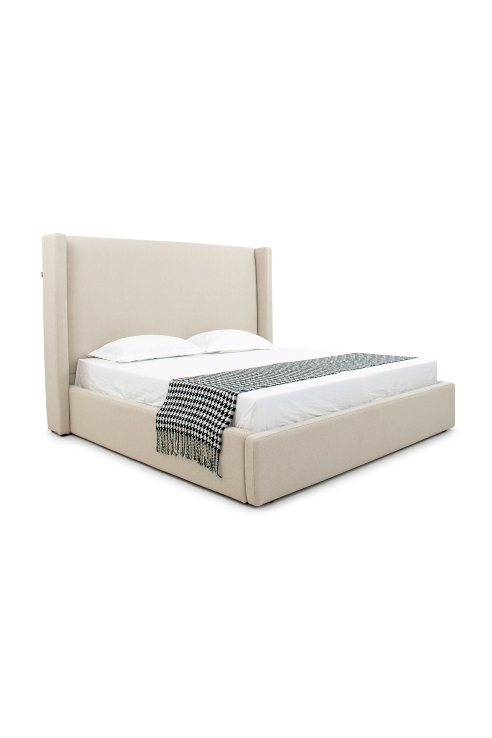 Beige Panel Headboard Bed | Oroa.com