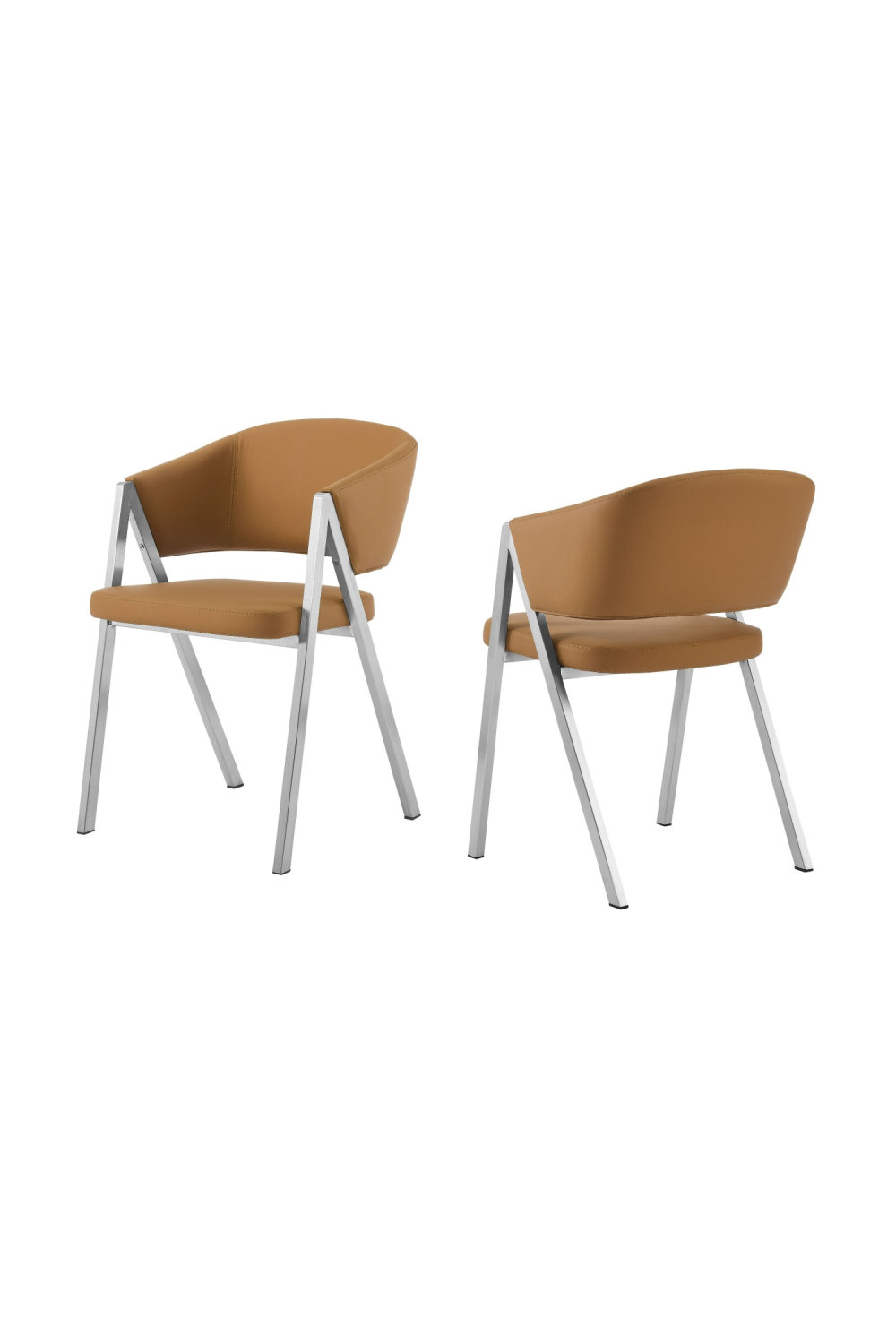 Curved Vegan Leather Dining Chairs (2) | OROA Modern Marcus | Oroa.com
