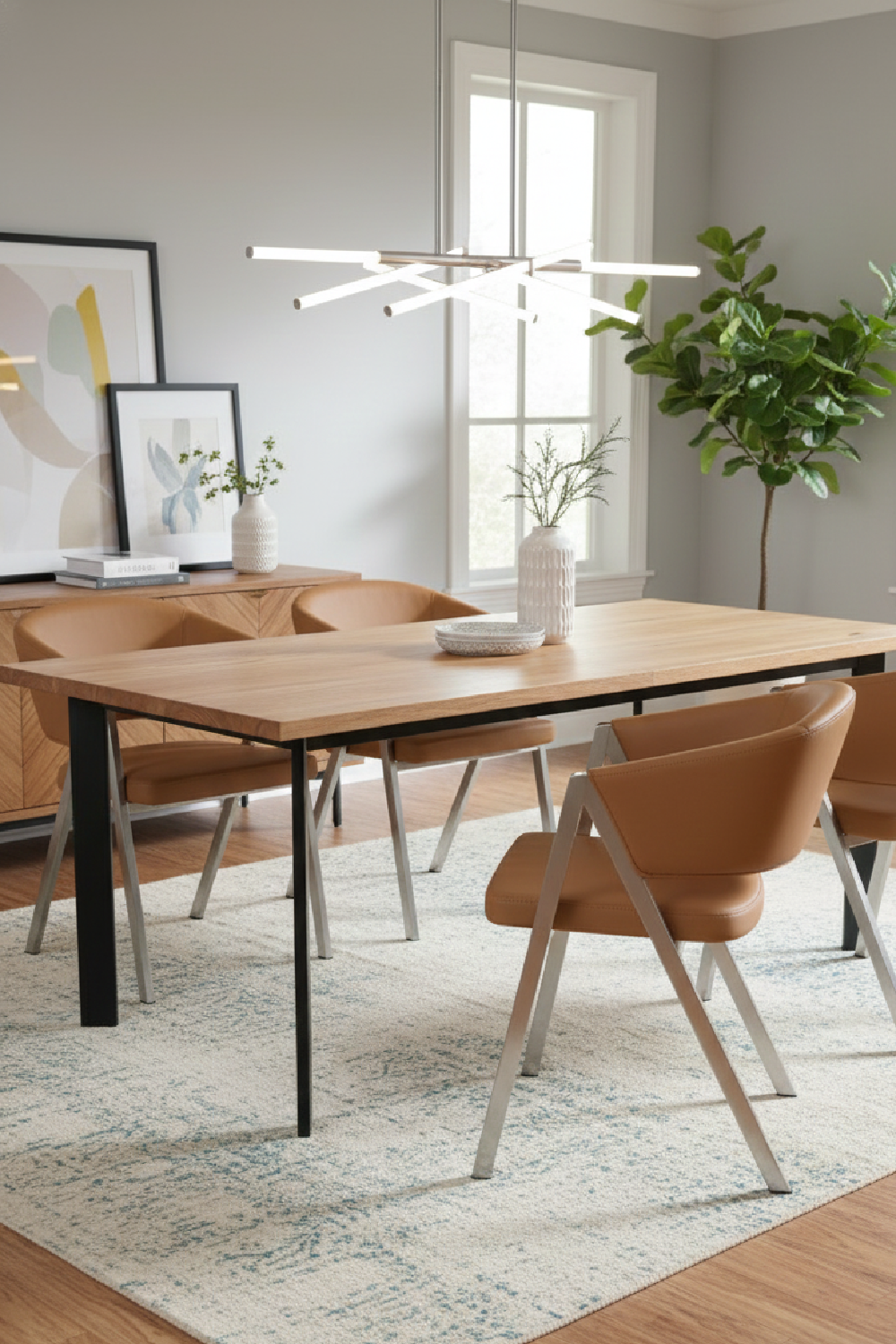 Curved Vegan Leather Dining Chairs (2) | OROA Modern Marcus | Oroa.com