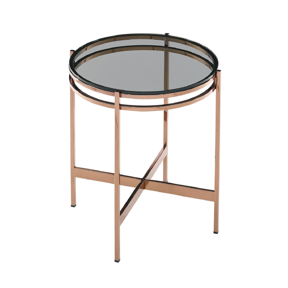 Smoked Glass Round End Table S | Oroa.com