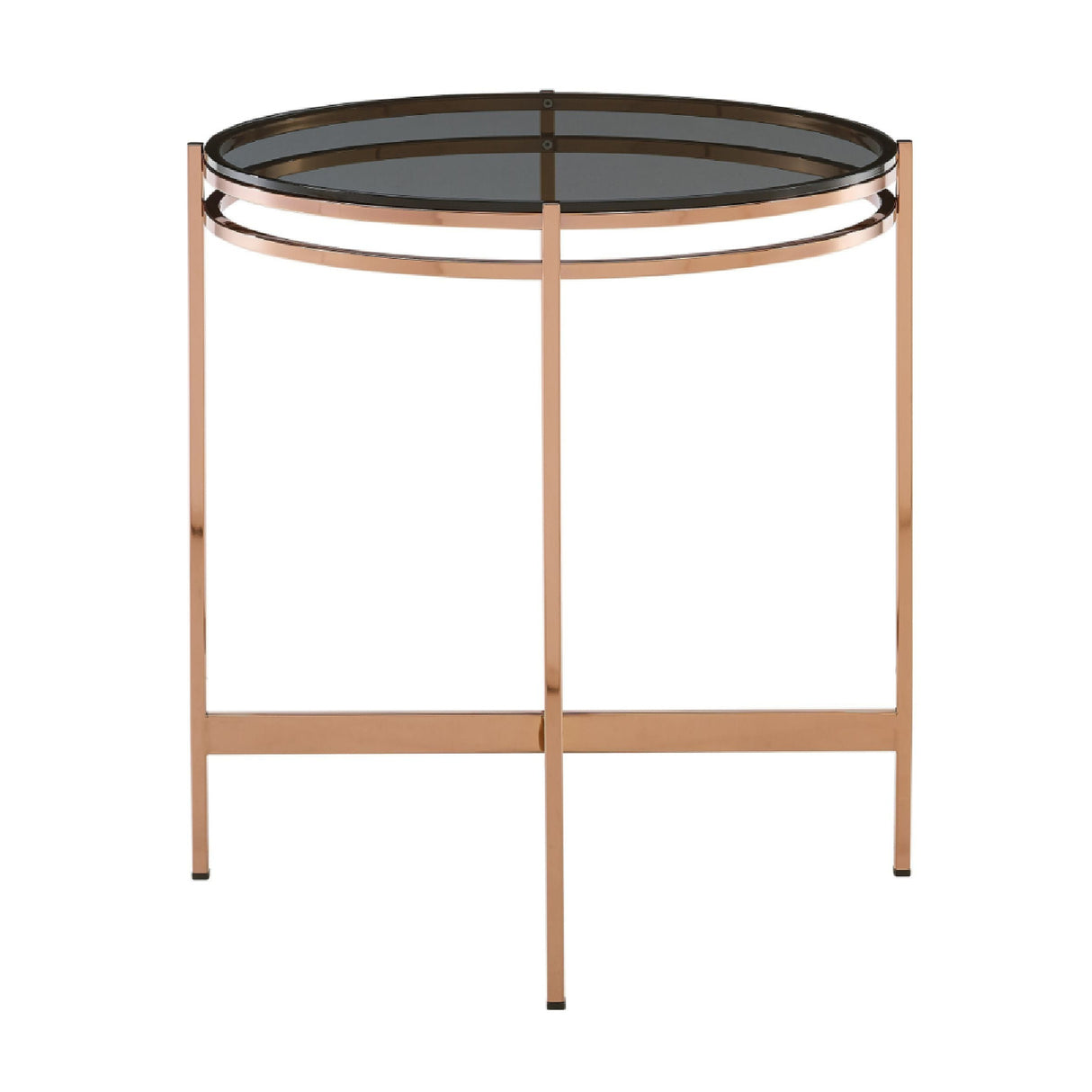 Smoked Glass Round End Table | Oroa.com