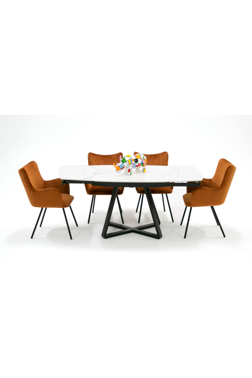 White Ceramic Extendable Dining Table | OROA Modern Cofrey | Oroa.com