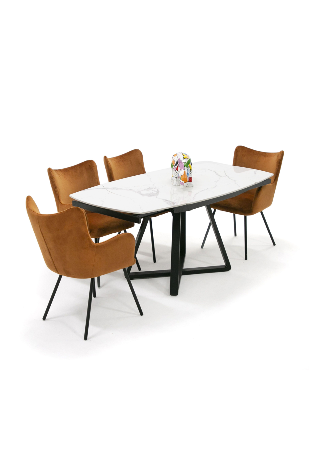 White Ceramic Extendable Dining Table | OROA Modern Cofrey | Oroa.com
