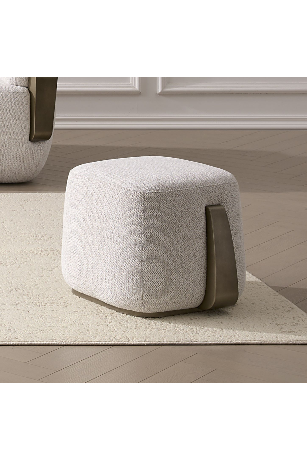 White Fabric Ottoman | Oroa.com
