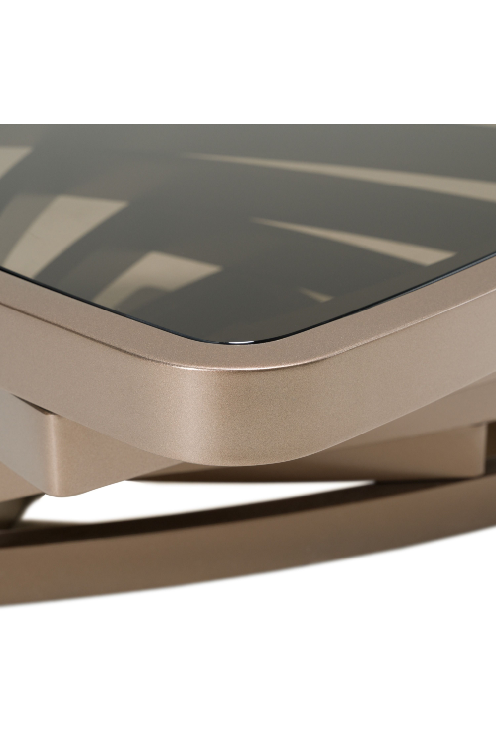 Brown Glass Triangular Coffee Table | Oroa.com