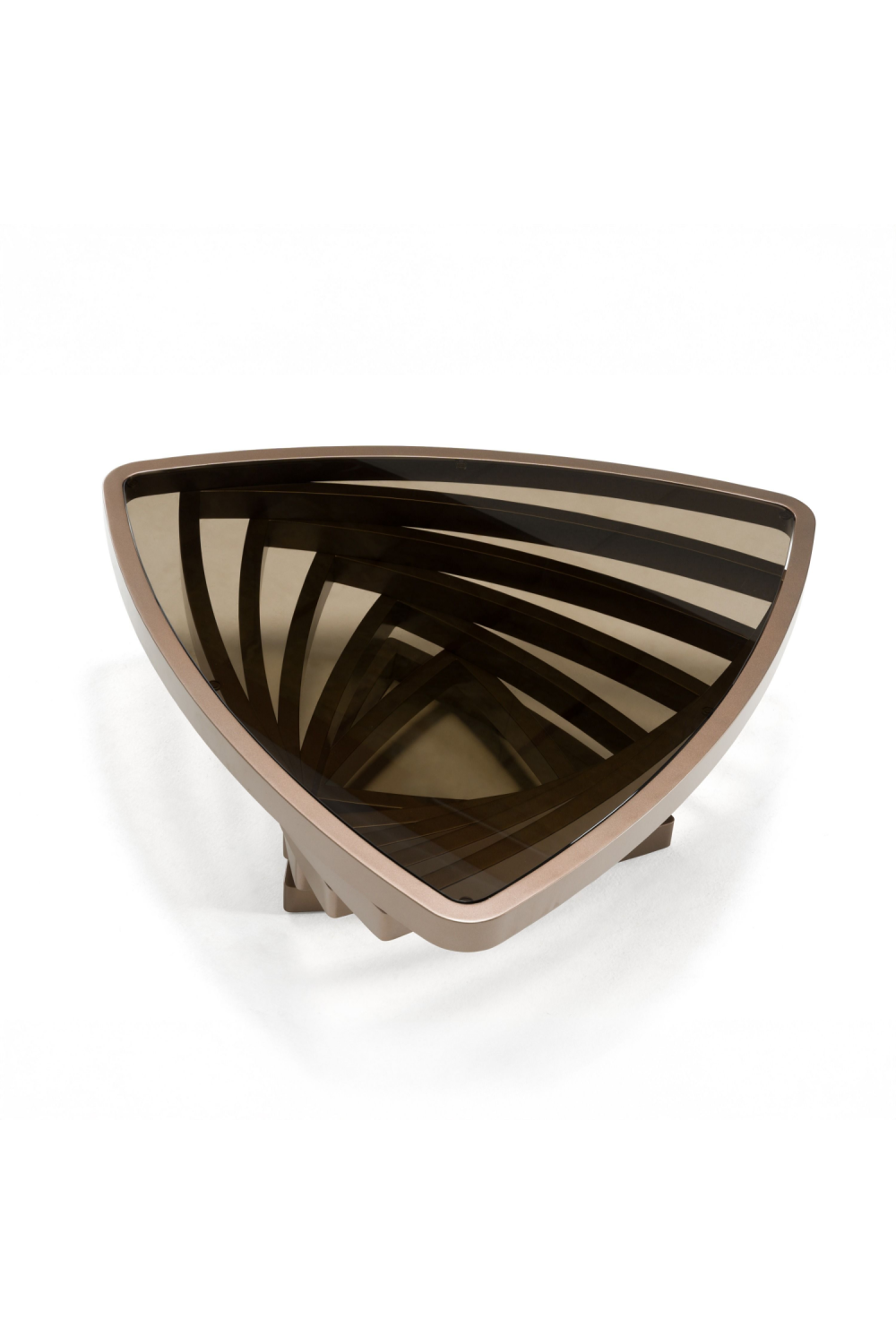 Brown Glass Triangular Coffee Table | Oroa.com