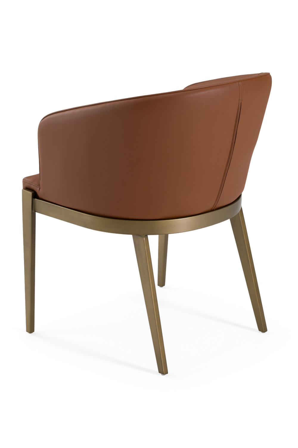 Curved Brown Leather Dining Chair | OROA Modern Aragon | Oroa.com