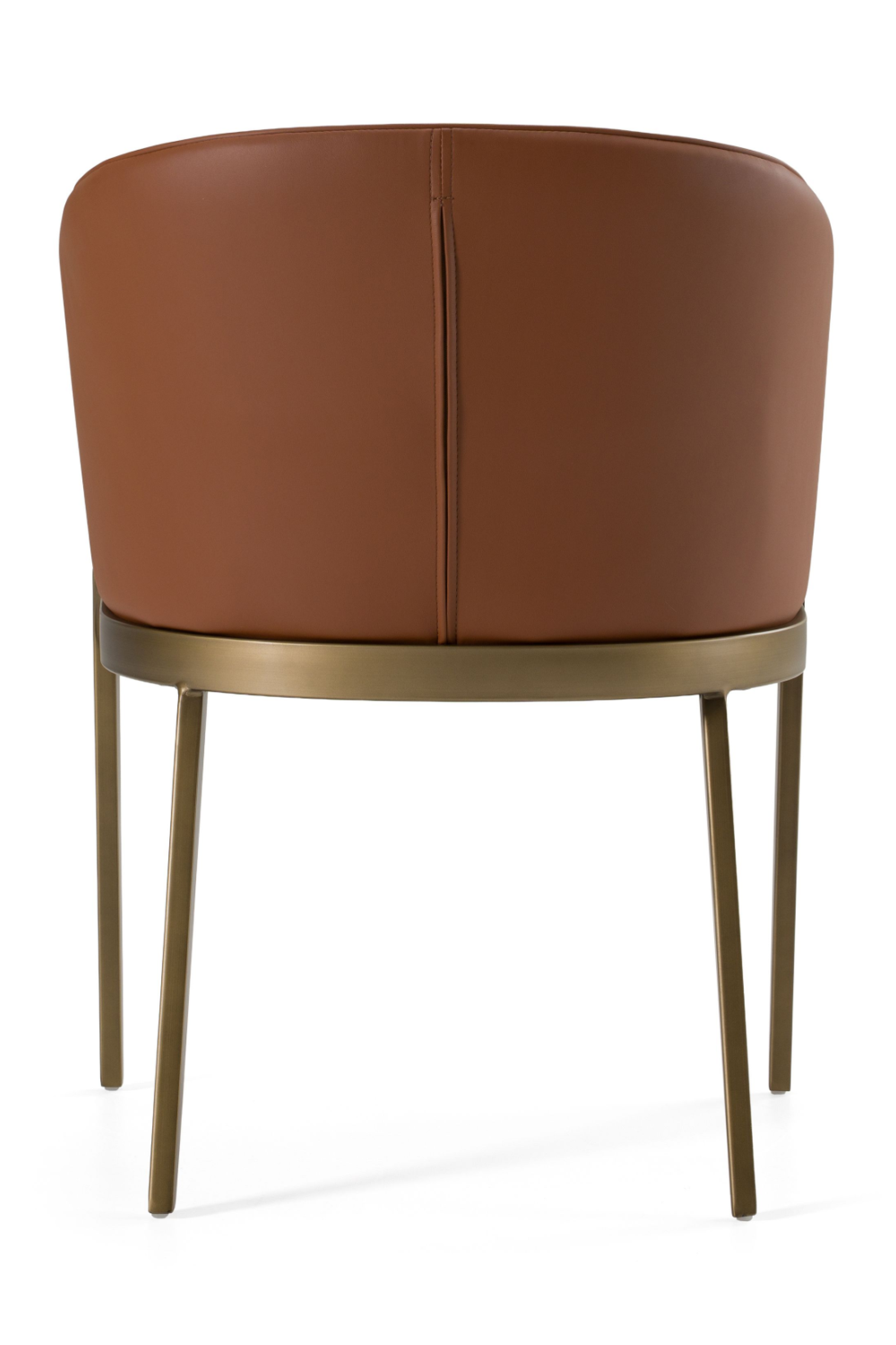 Curved Brown Leather Dining Chair | OROA Modern Aragon | Oroa.com