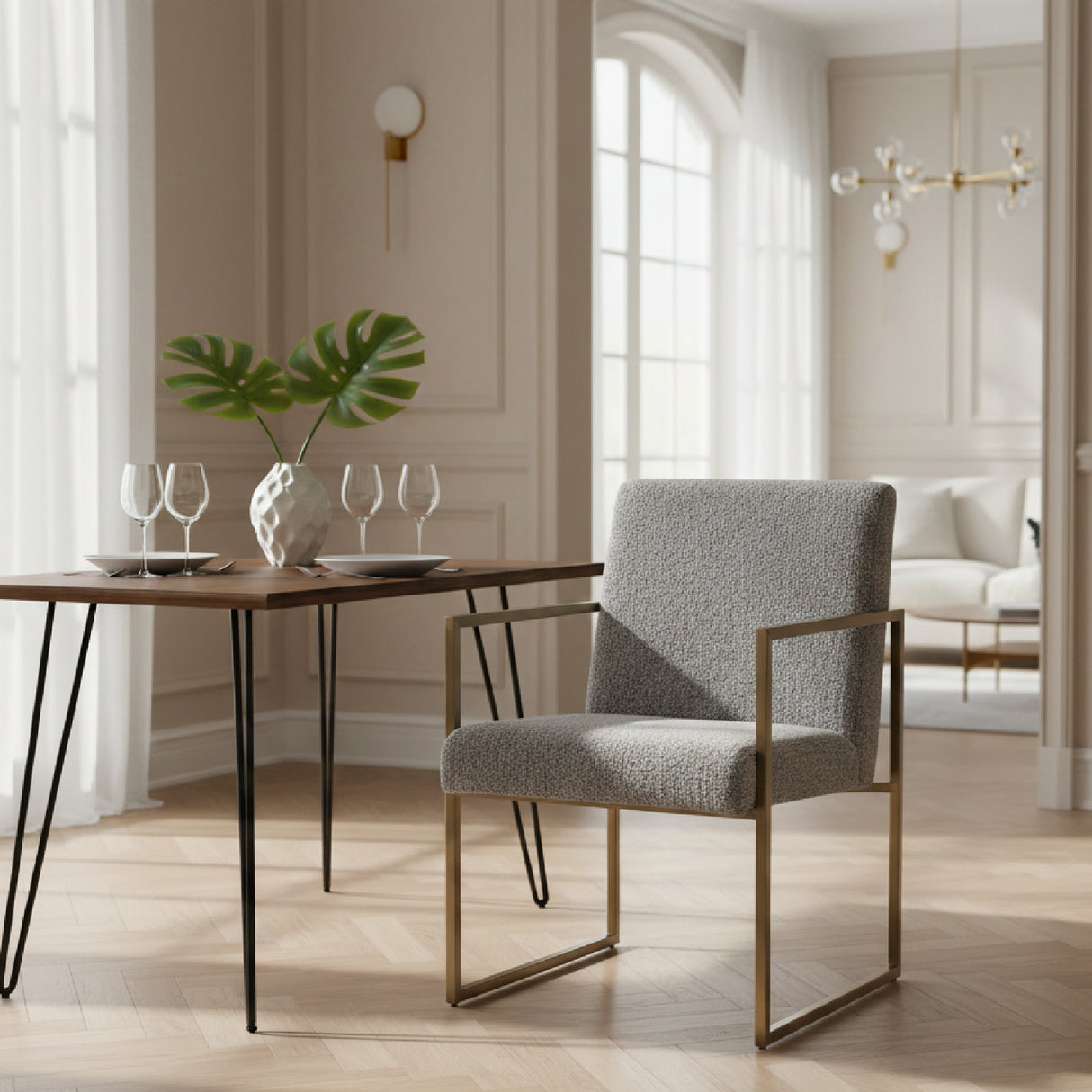 Gray Fabric Dining Chair | Oroa.com