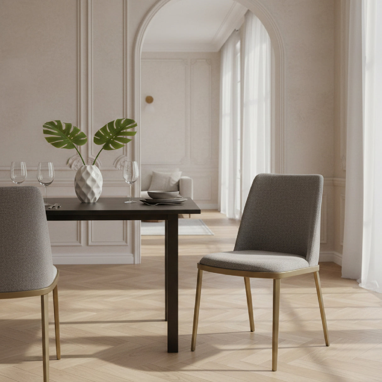 Light Gray Dining Chair Set (2) | Oroa.com