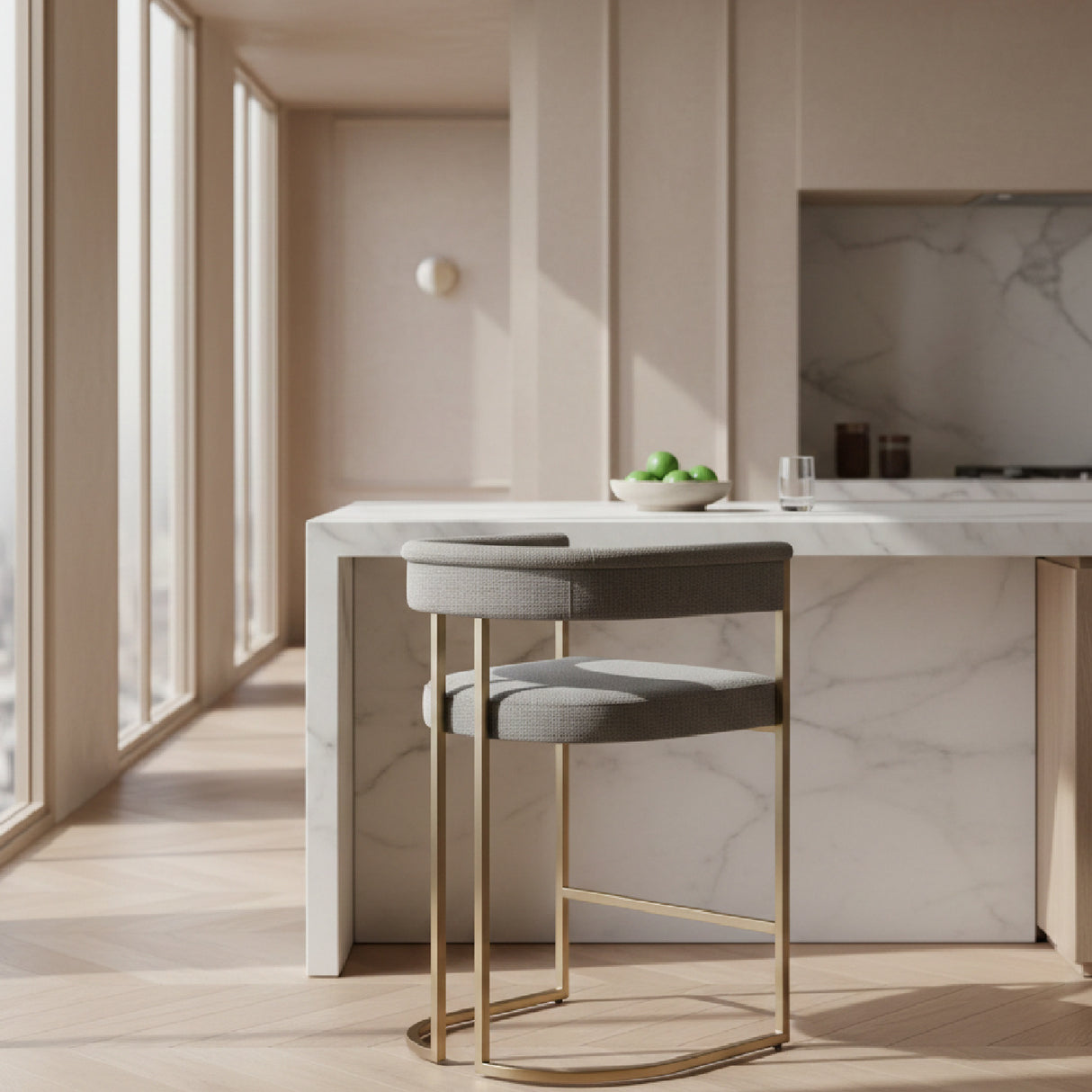 Gray Curved Counter Chair | Oroa.com