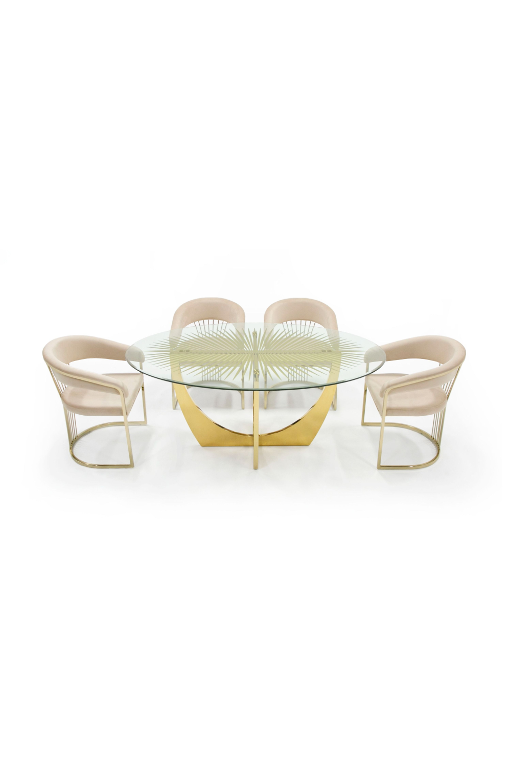 Gold Leaf Oval Dining Table | OROA Modern Chambers | Oroa.com