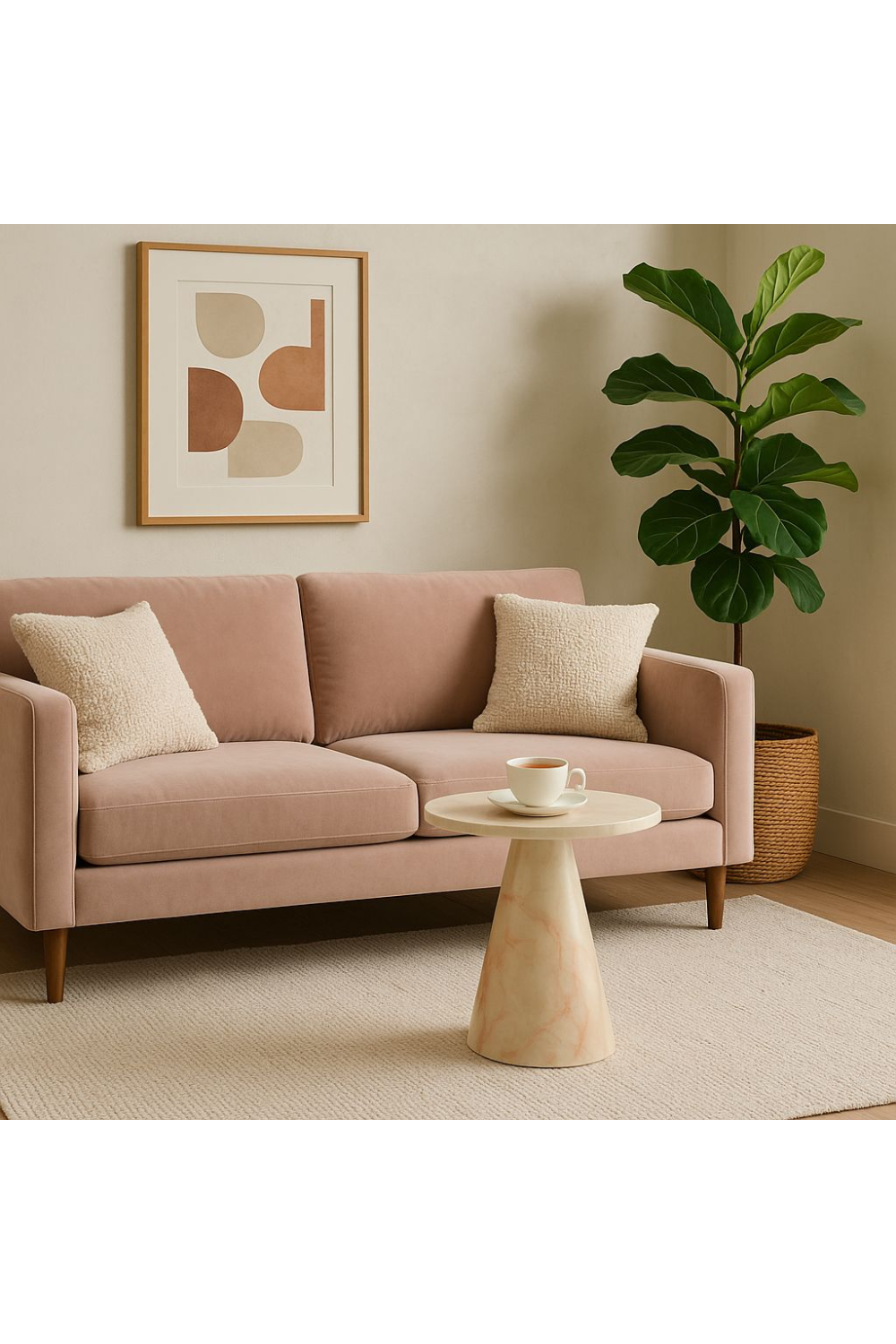 Marble Conical Base End Table | OROA Modern Pampa | Oroa.com