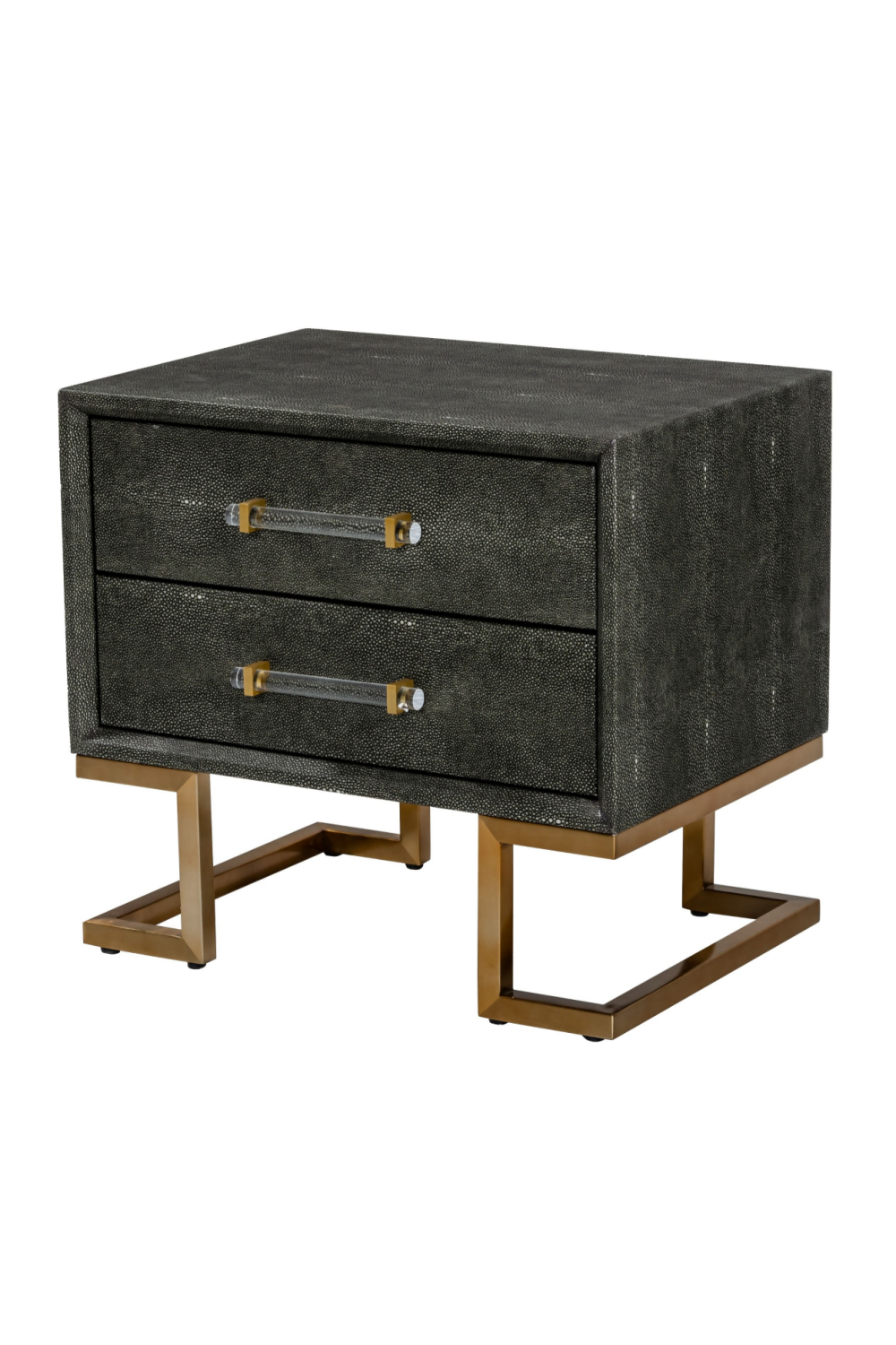 Gray Shagreen 2-Drawer Nightstand | Oroa.com