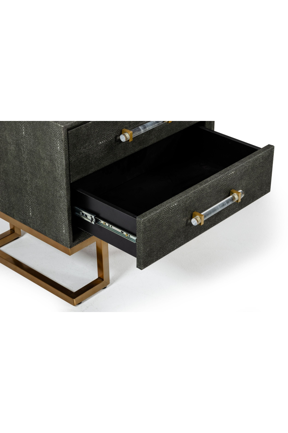 Gray Shagreen 2-Drawer Nightstand | Oroa.com