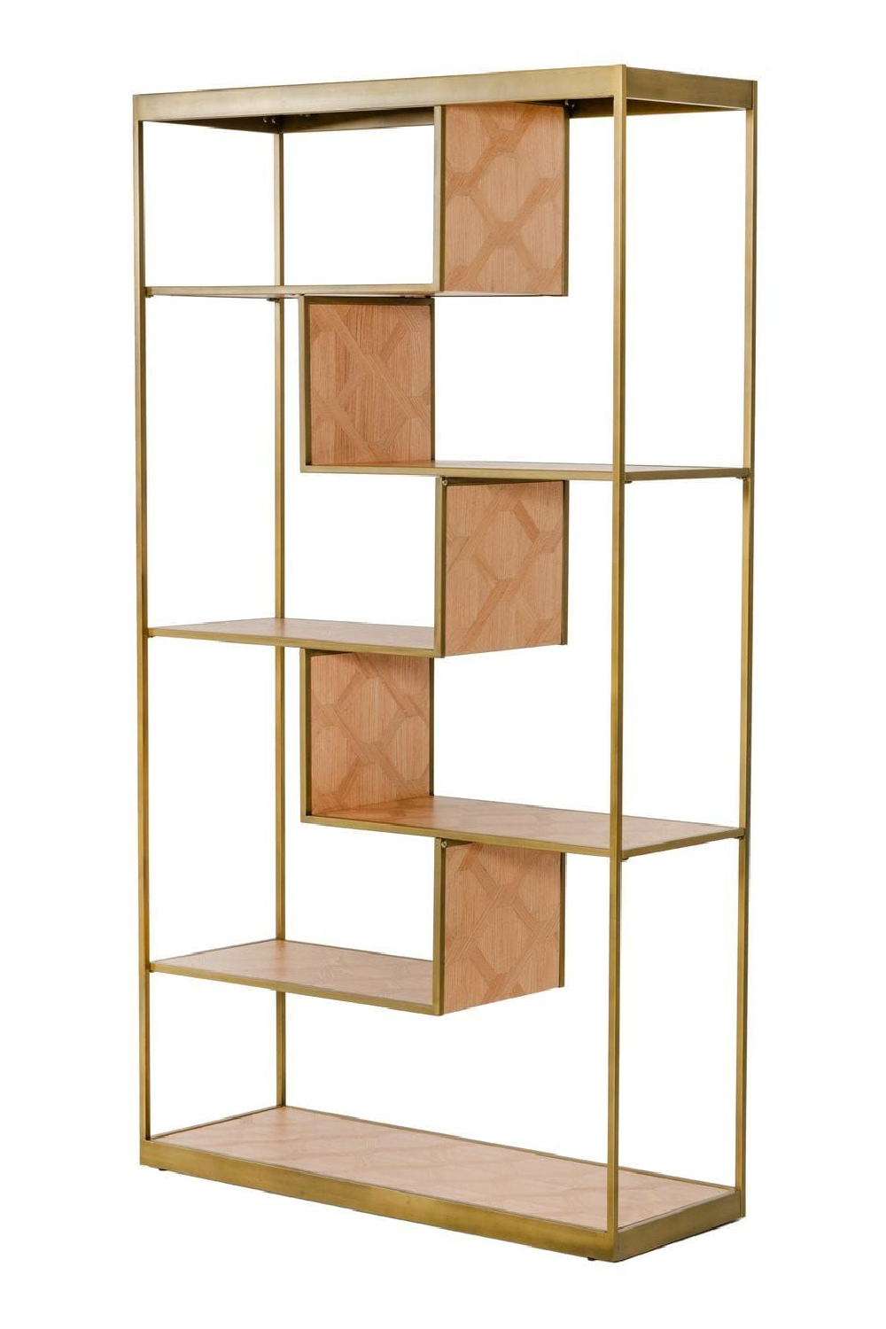 Brass-Framed Oak Bookshelf | OROA Modern Jessica | Oroa.com