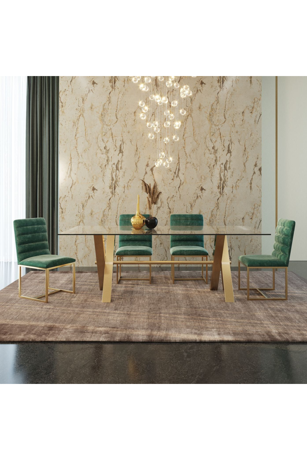 Gold-Framed Glass Dining Table | OROA Modern Dandy | Oroa.com