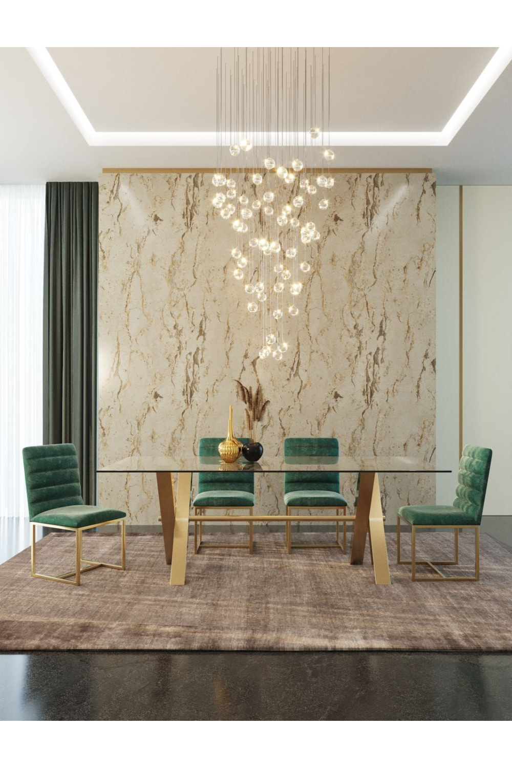 Gold-Framed Glass Dining Table | OROA Modern Dandy | Oroa.com