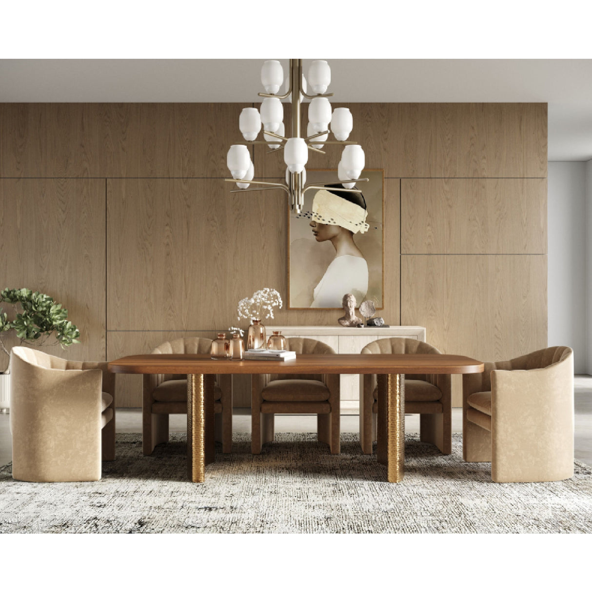 Wanut Veneer Dining Table | Oroa.com
