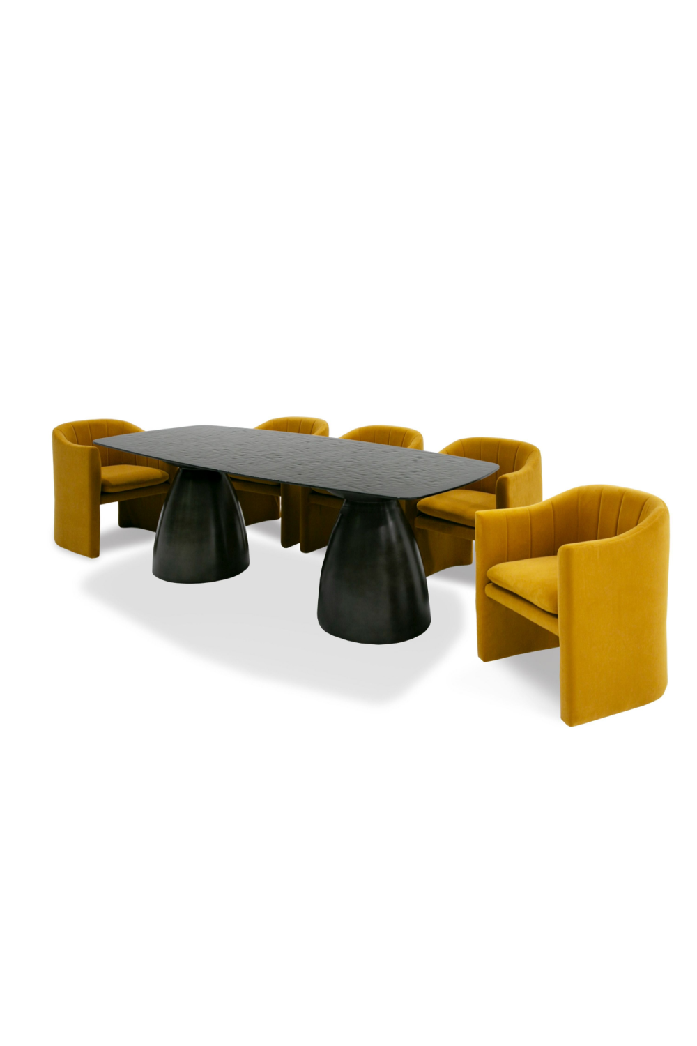 Black Wave Glass Dining Table | OROA Modern Calexico | Oroa.com